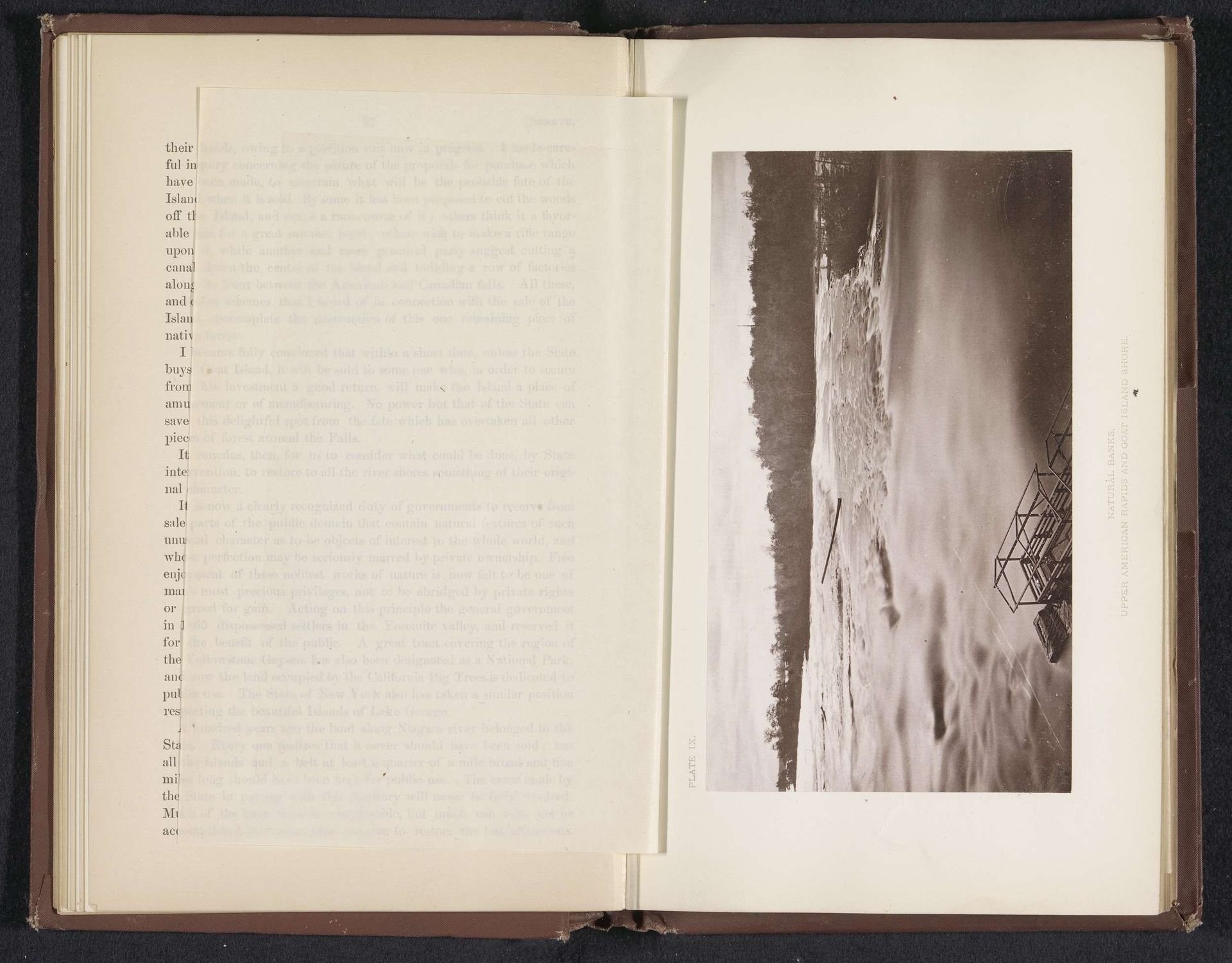 Gezicht op stroomversnellingen in de Niagara en de oever van Goat Island by George Barker