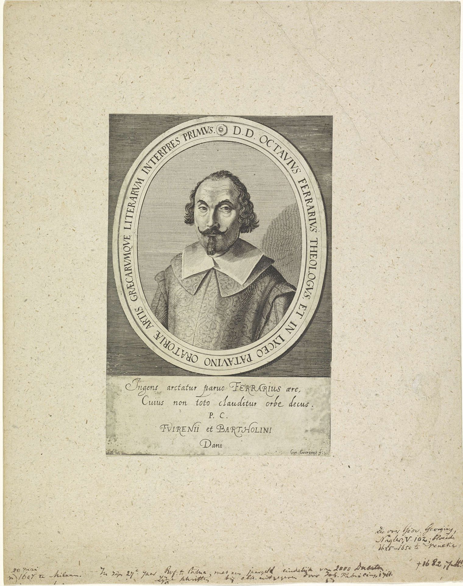 Portret van theoloog Octavius Ferrarius by Giovanni Georgi