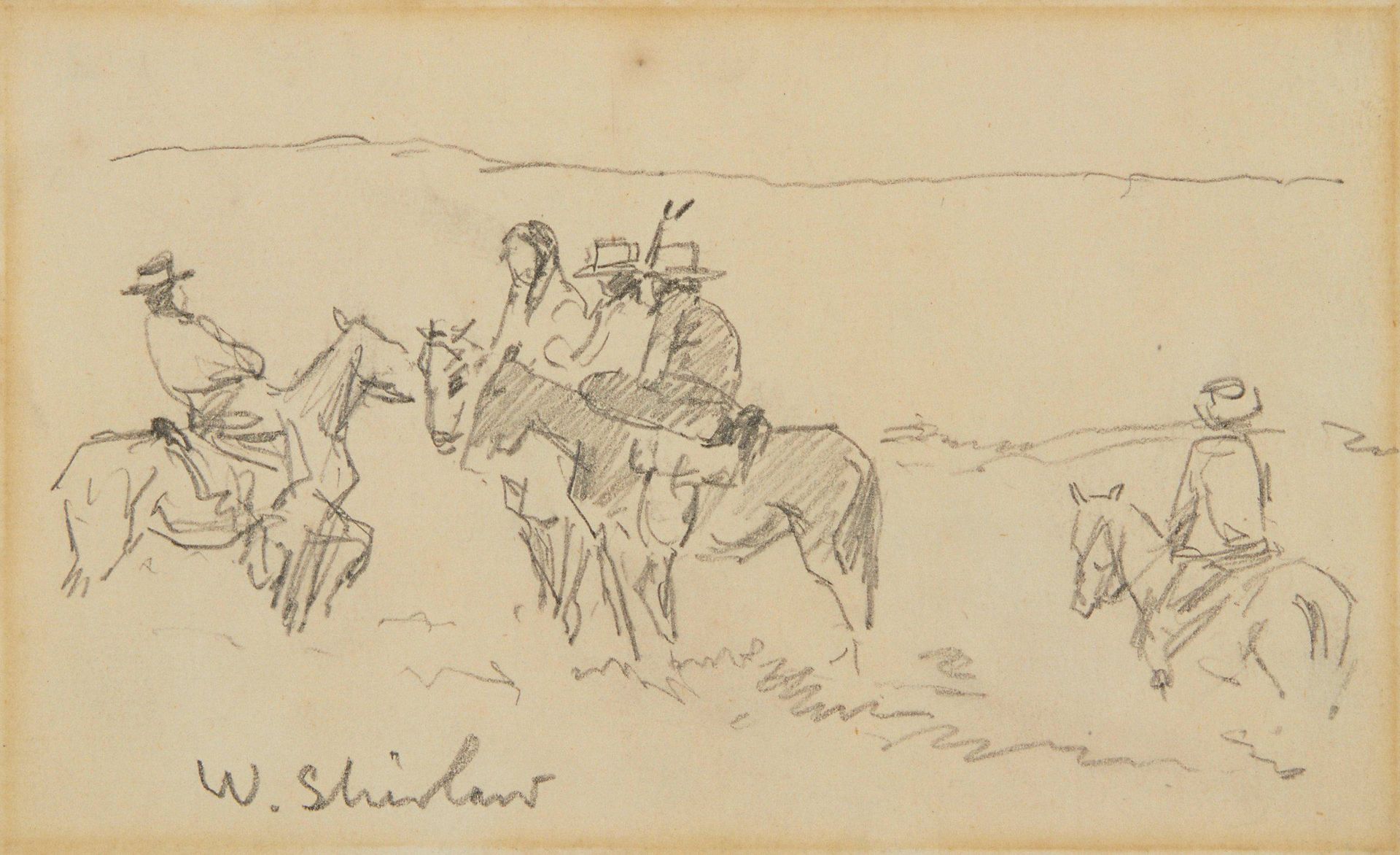 Sketch made on Indian Reservation by Walter Shirlaw