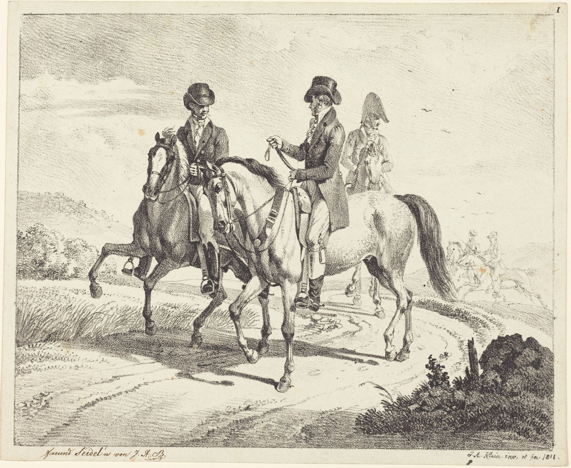 Outing on Horseback by Johann Adam Klein