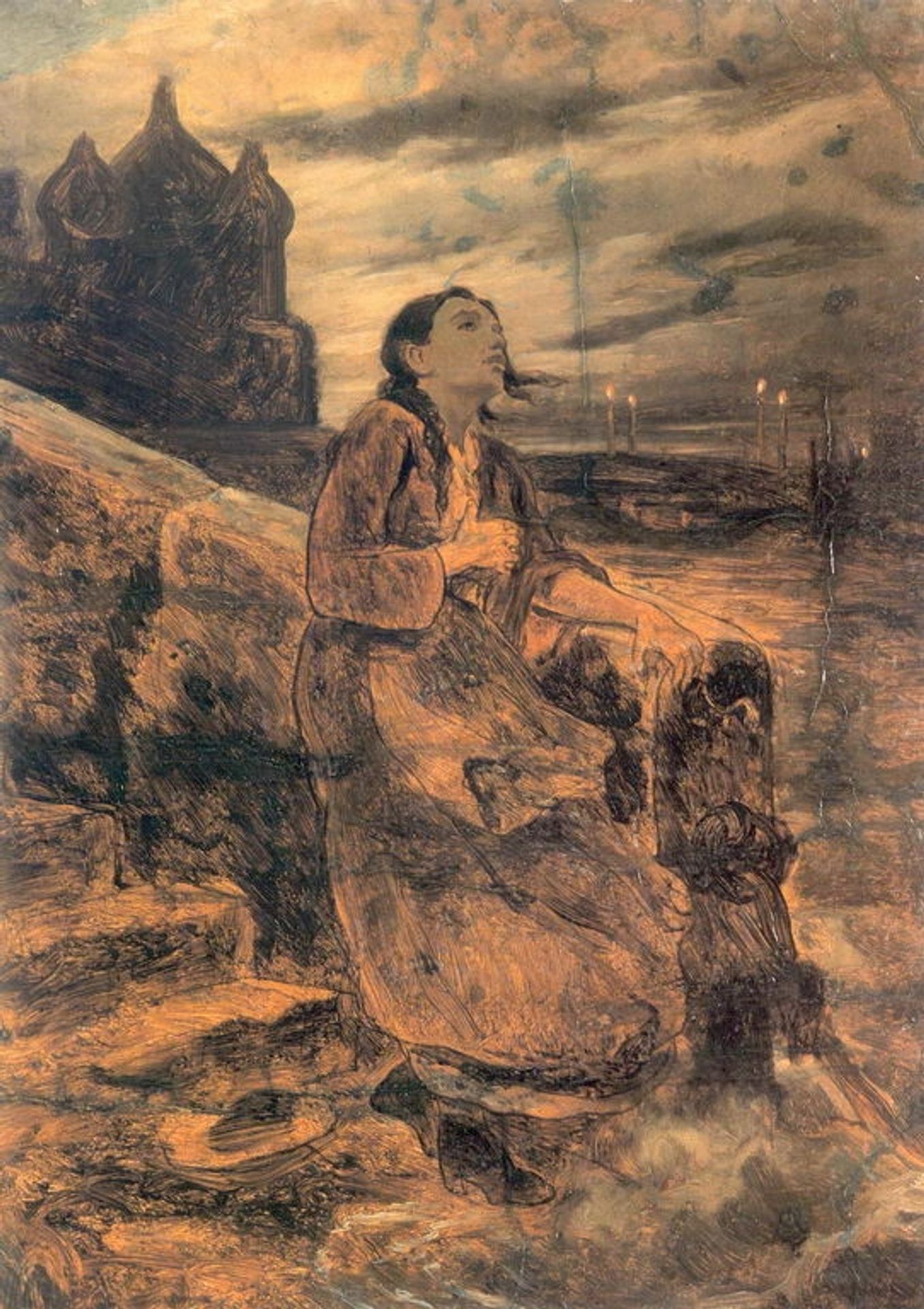 The girl, thrown into the water by Vasily Perov