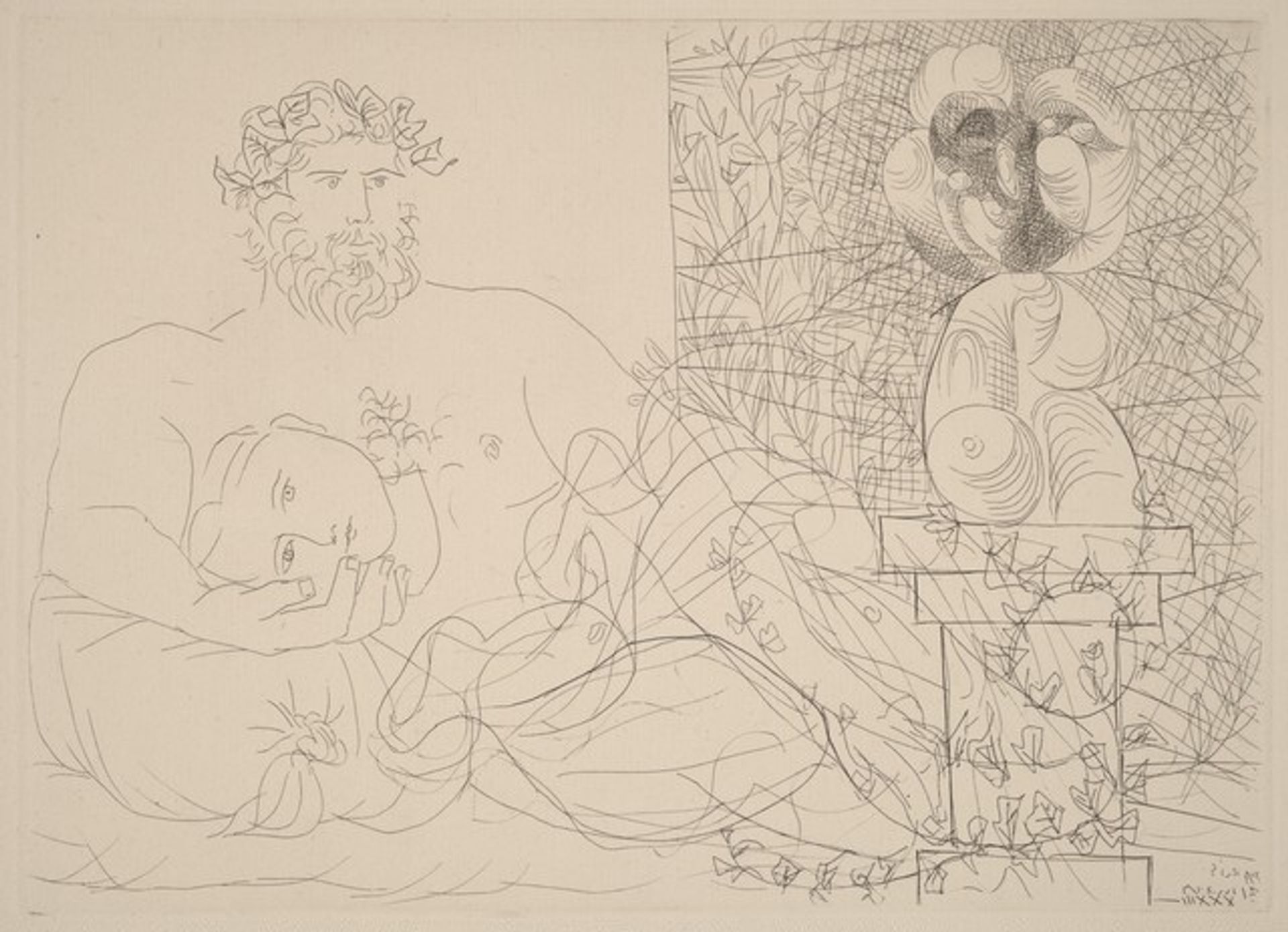 Sculptor at Rest and Surrealist Sculpture (Lerepos du sculpteur et la sculpture surr ealiste) by Pablo Picasso