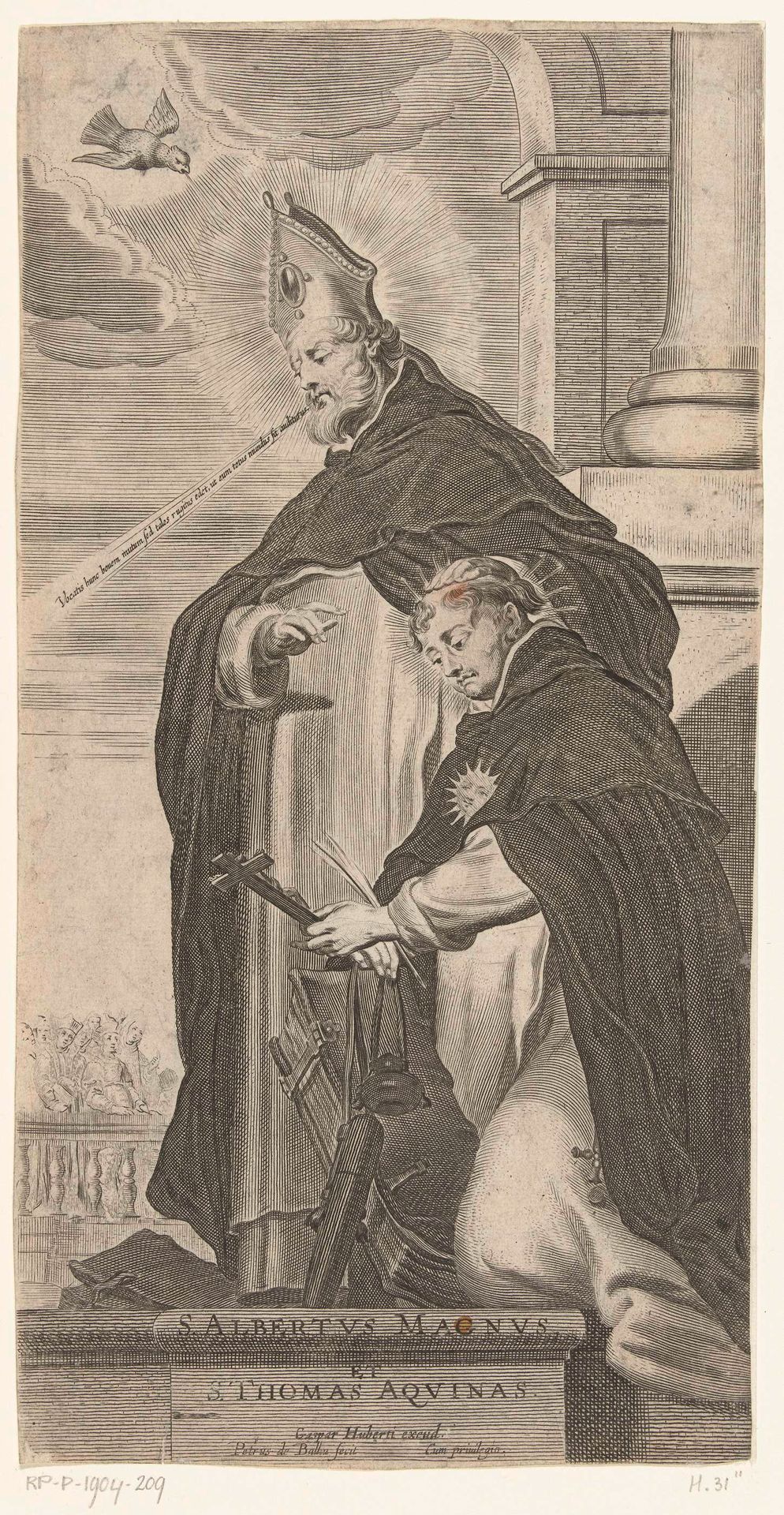 Dominicaanse heiligen Albertus Magnus en Thomas van Aquino by Pieter de Bailliu