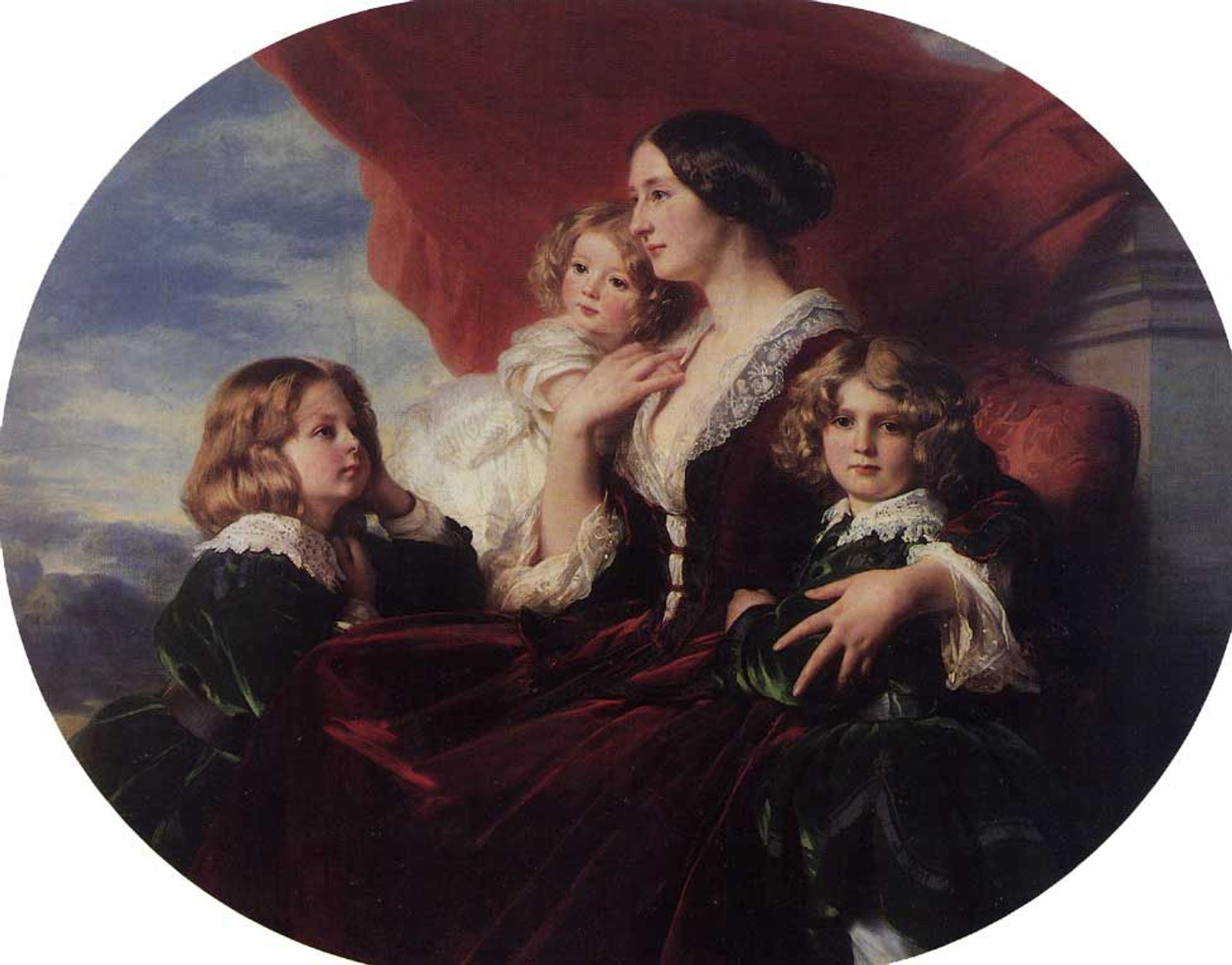 Elzbieta Branicka, Countess Krasinka and her Children by Franz Xaver Winterhalter