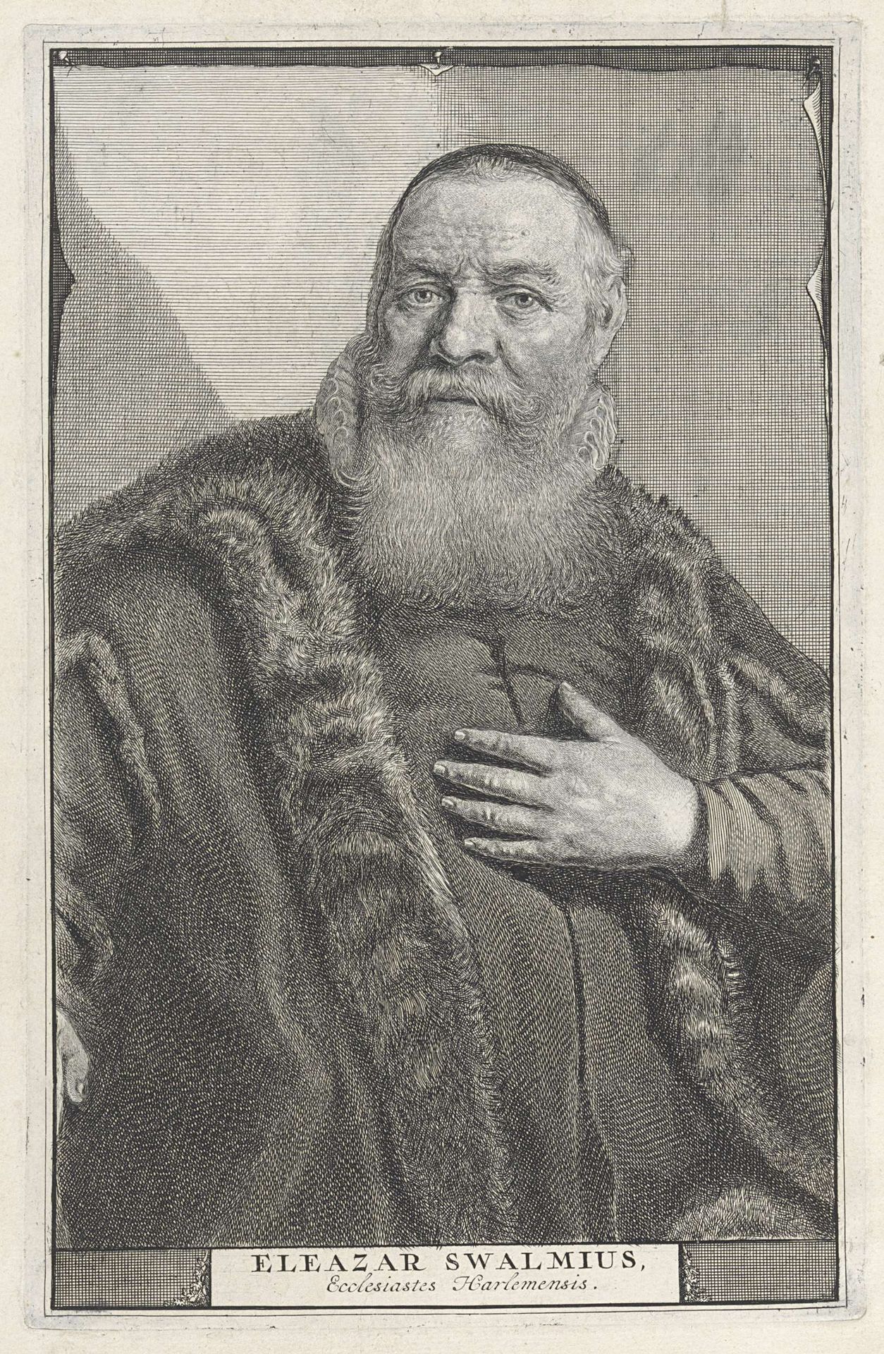 Portret van Eleazar Swalmius by Jonas Suyderhoef