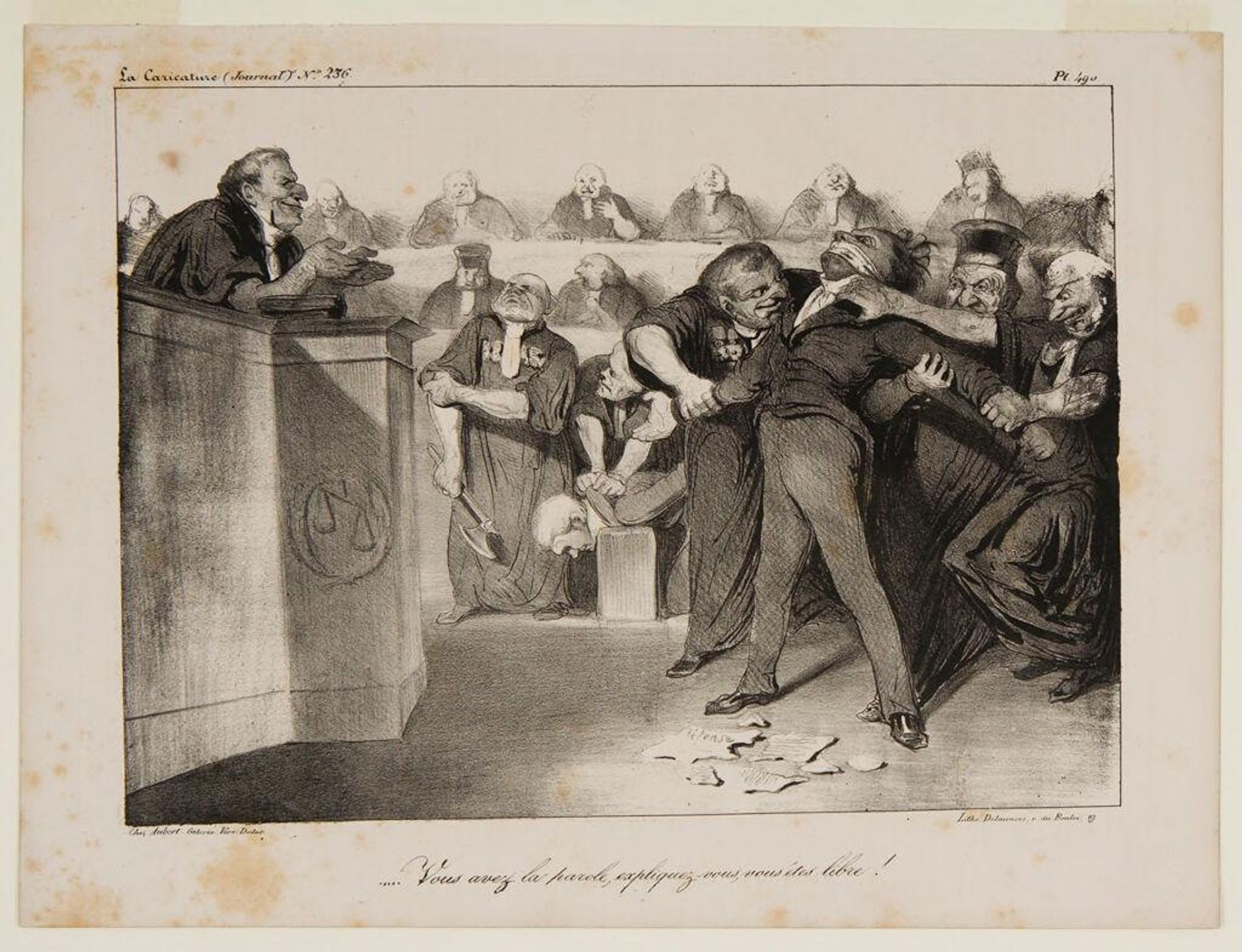 "You are on parole, explain that you are free!" by Honoré Daumier
