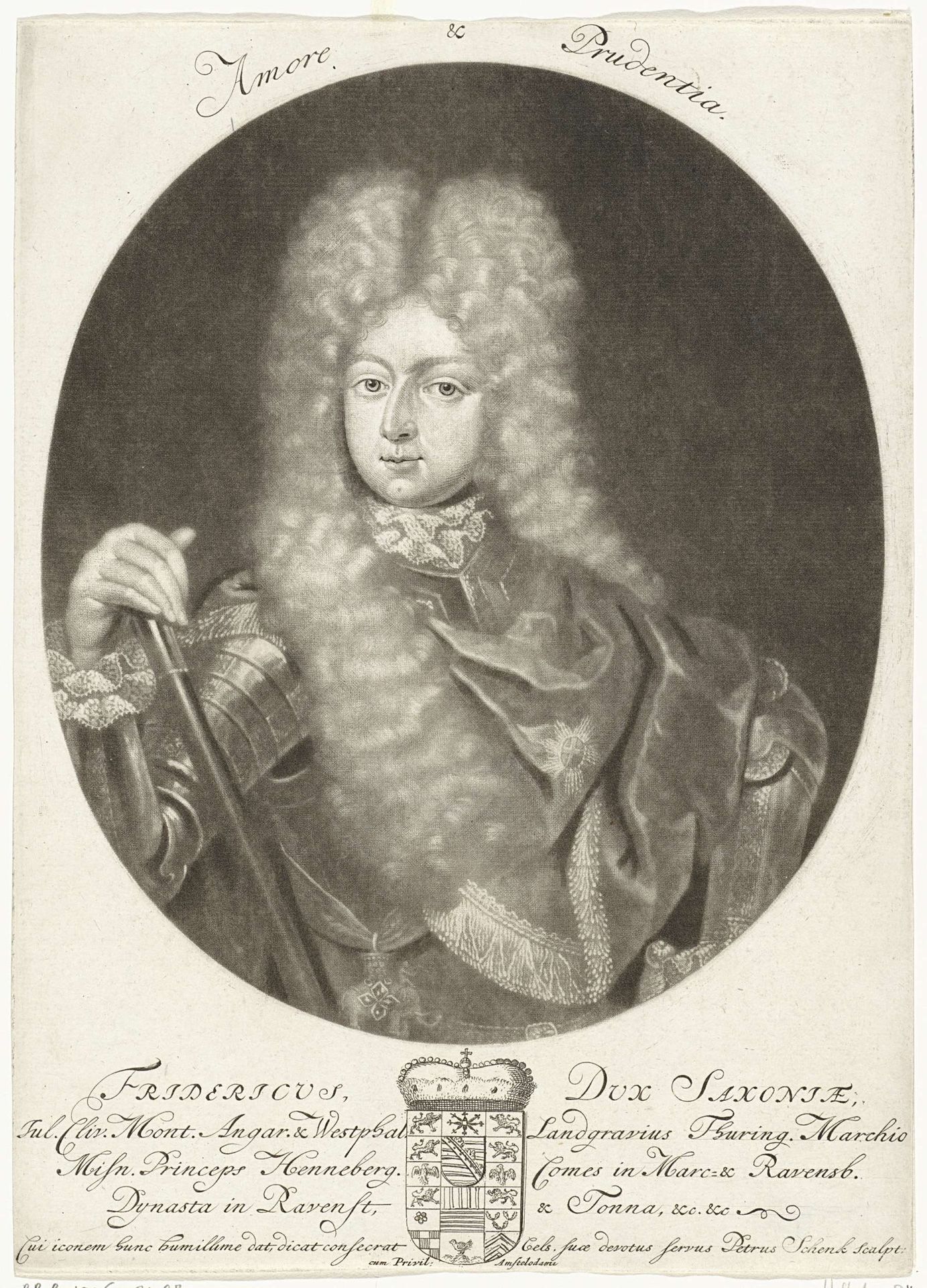 Portret van Frederik II, hertog van Saksen-Gotha-Altenburg by Pieter Schenk