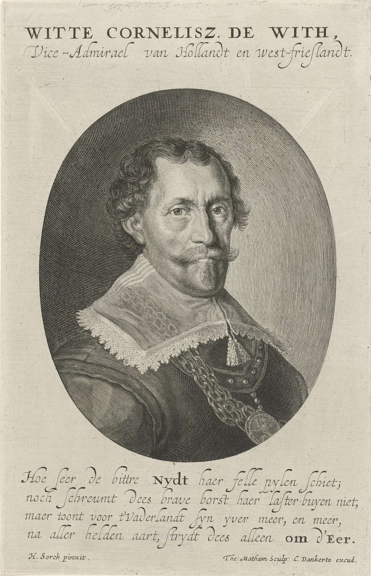 Portret van Witte Cornelisz. de With by Theodor Matham