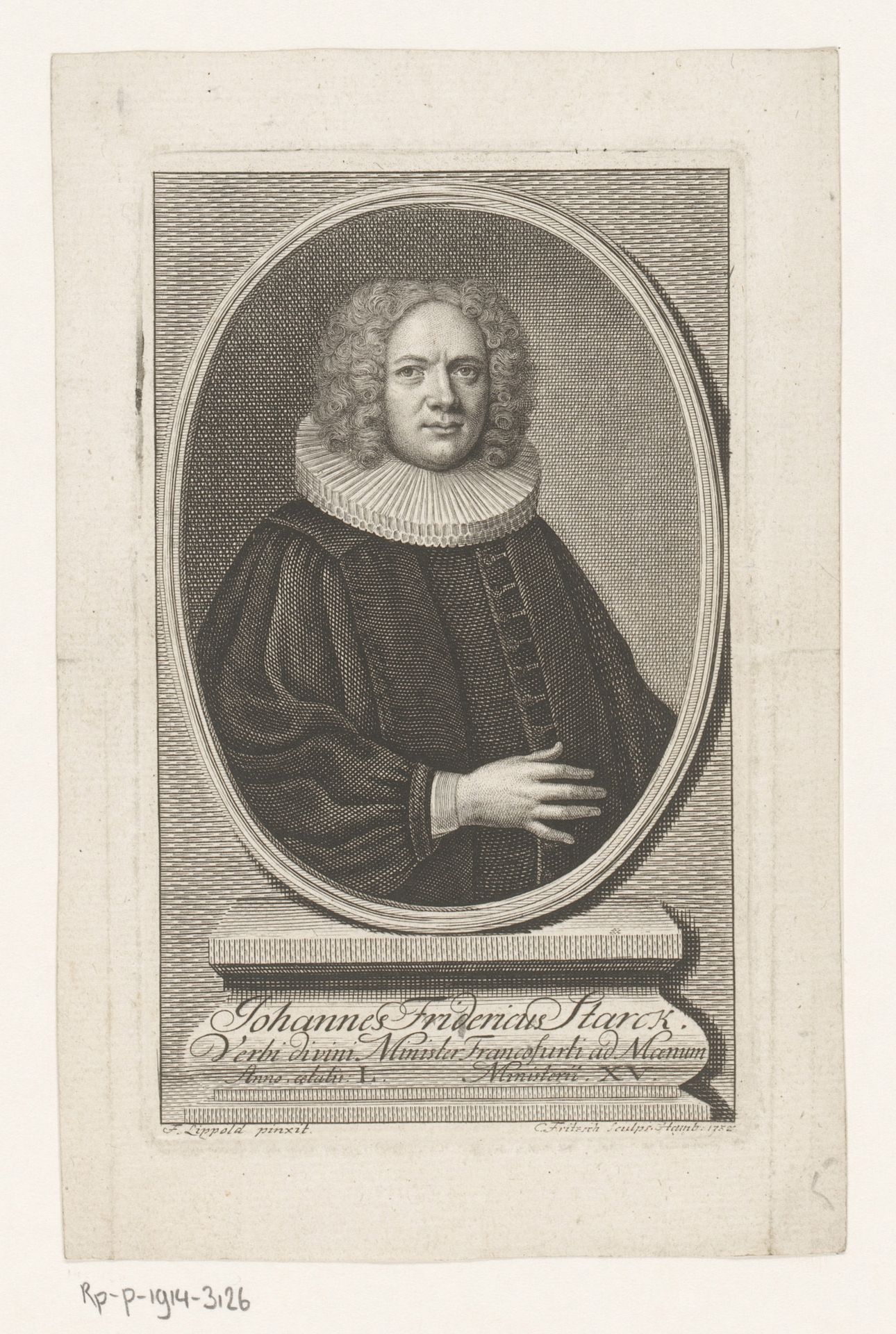 Portret van Johann Friedrich Starck by Christian Fritzsch