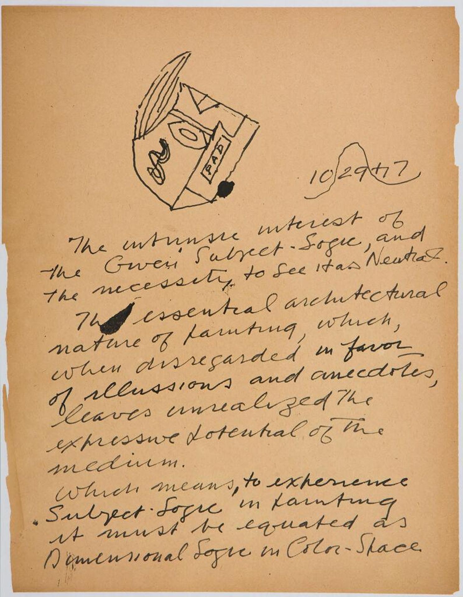Art Theory Text with Sketch by Stuart Davis