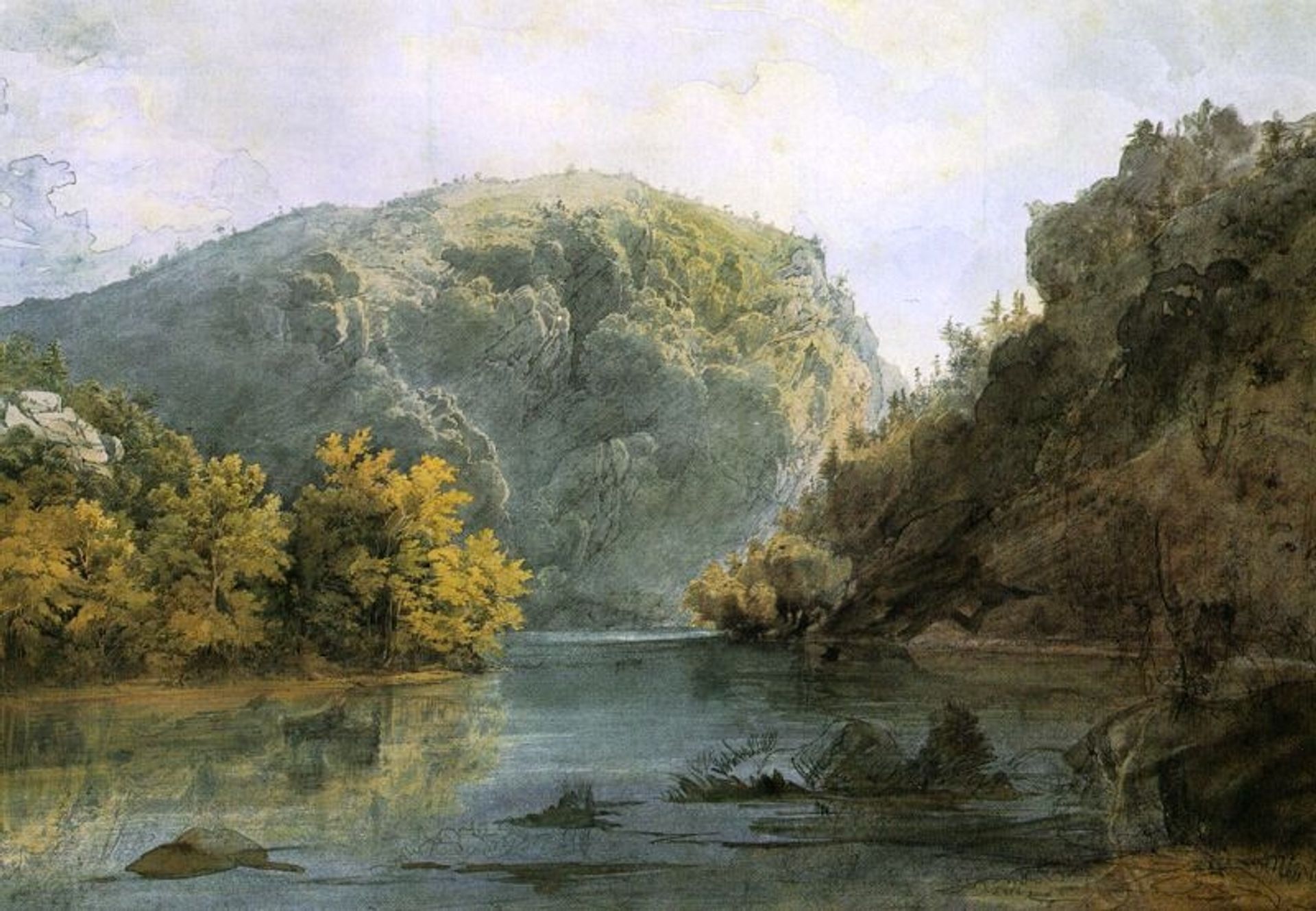 The Delaware Water Gap by Karl Bodmer