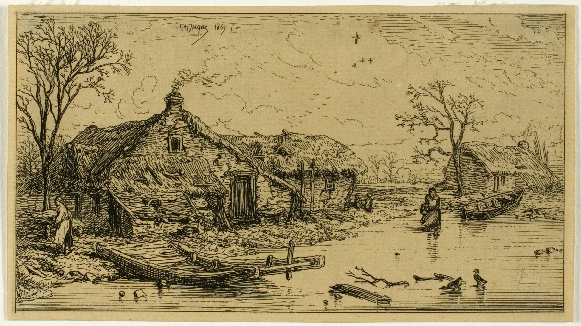 The Frozen Pond by Charles Jacque