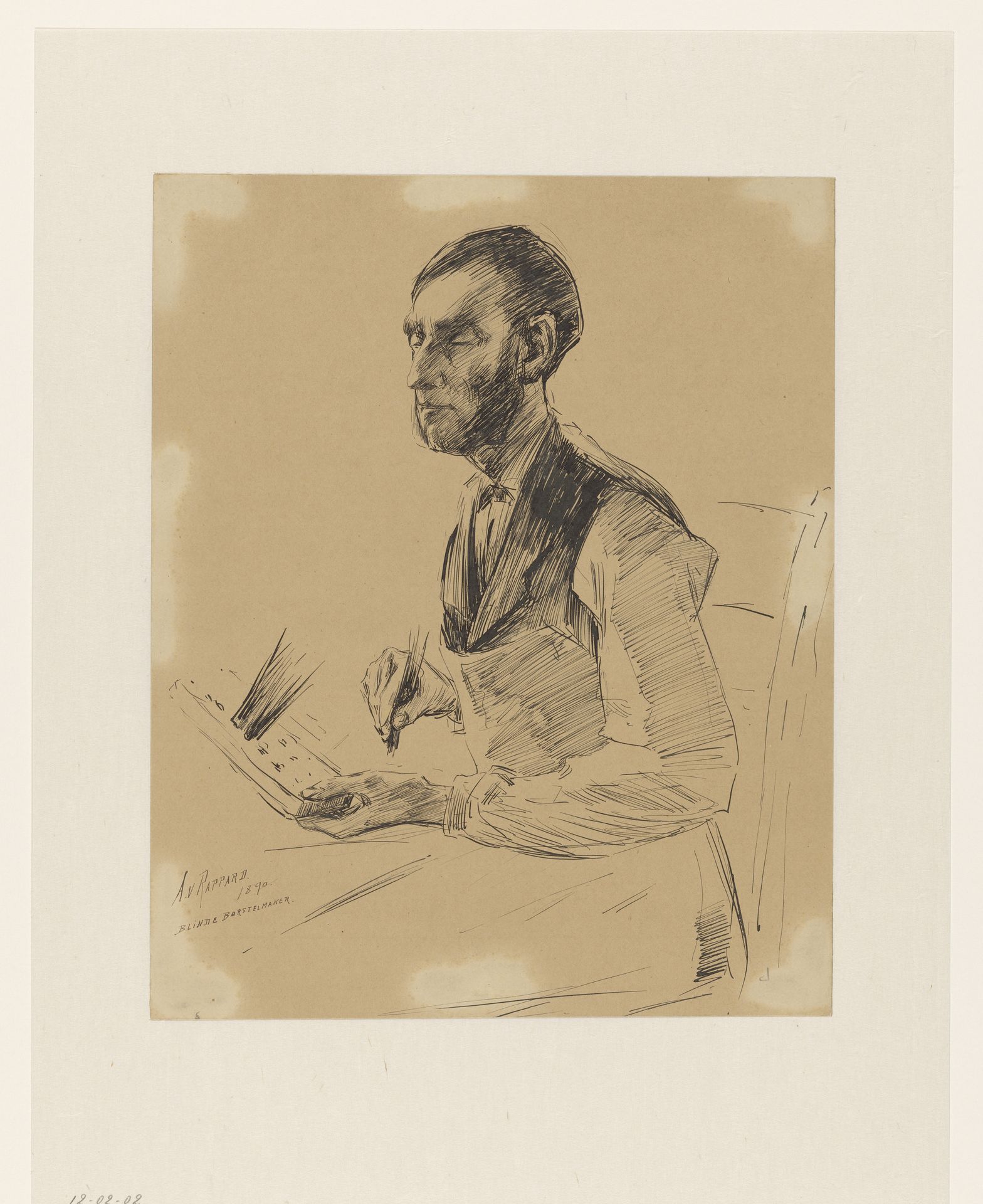 Blinde borstelmaker by Anthon Gerhard Alexander van Rappard