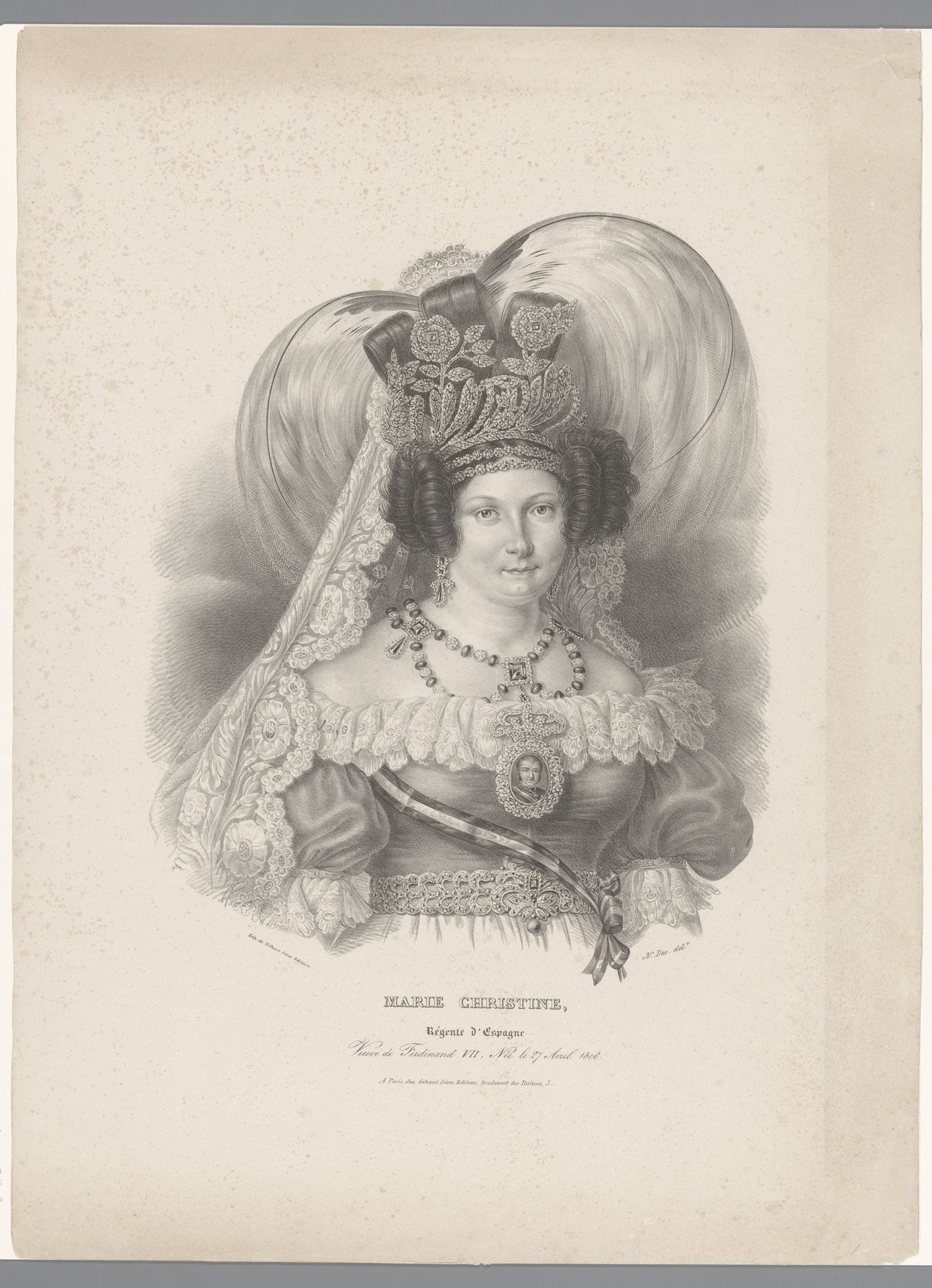 Portret van Maria Christina van Bourbon-Sicilië by N. Des...