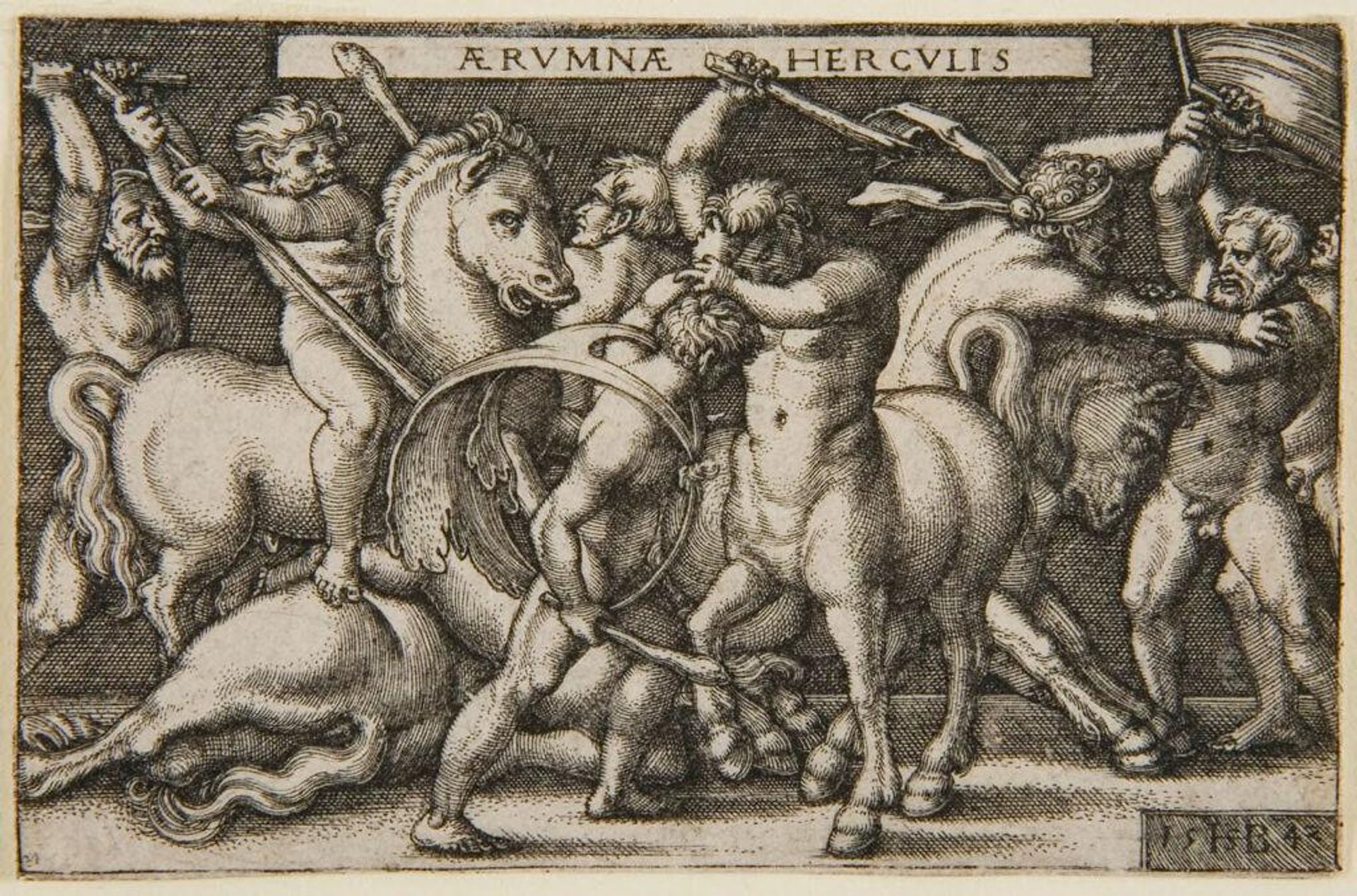 Hercules Defeats the Centaurs by Sebald Beham