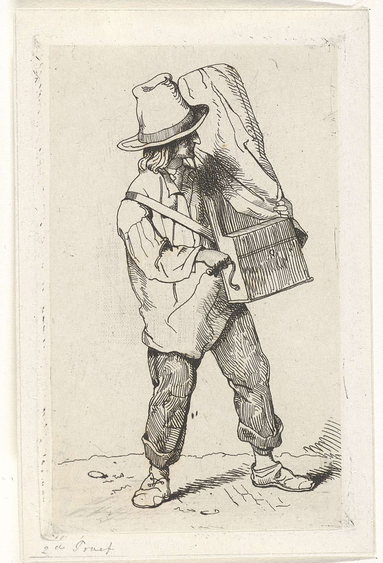 Straatmuzikant met draaiorgel by Jacobus Ludovicus Cornet