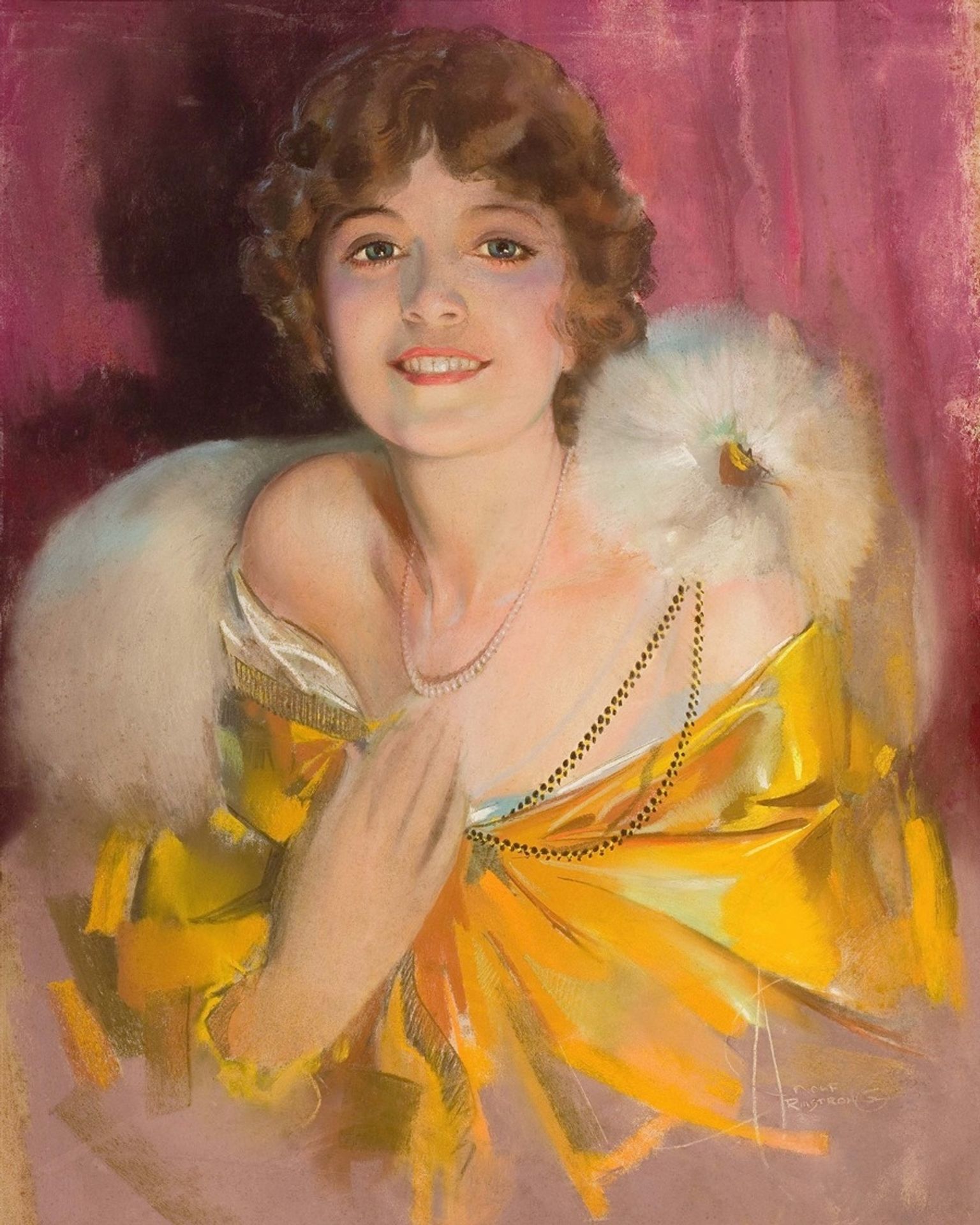 Woman With a Flower by Rolf Armstrong