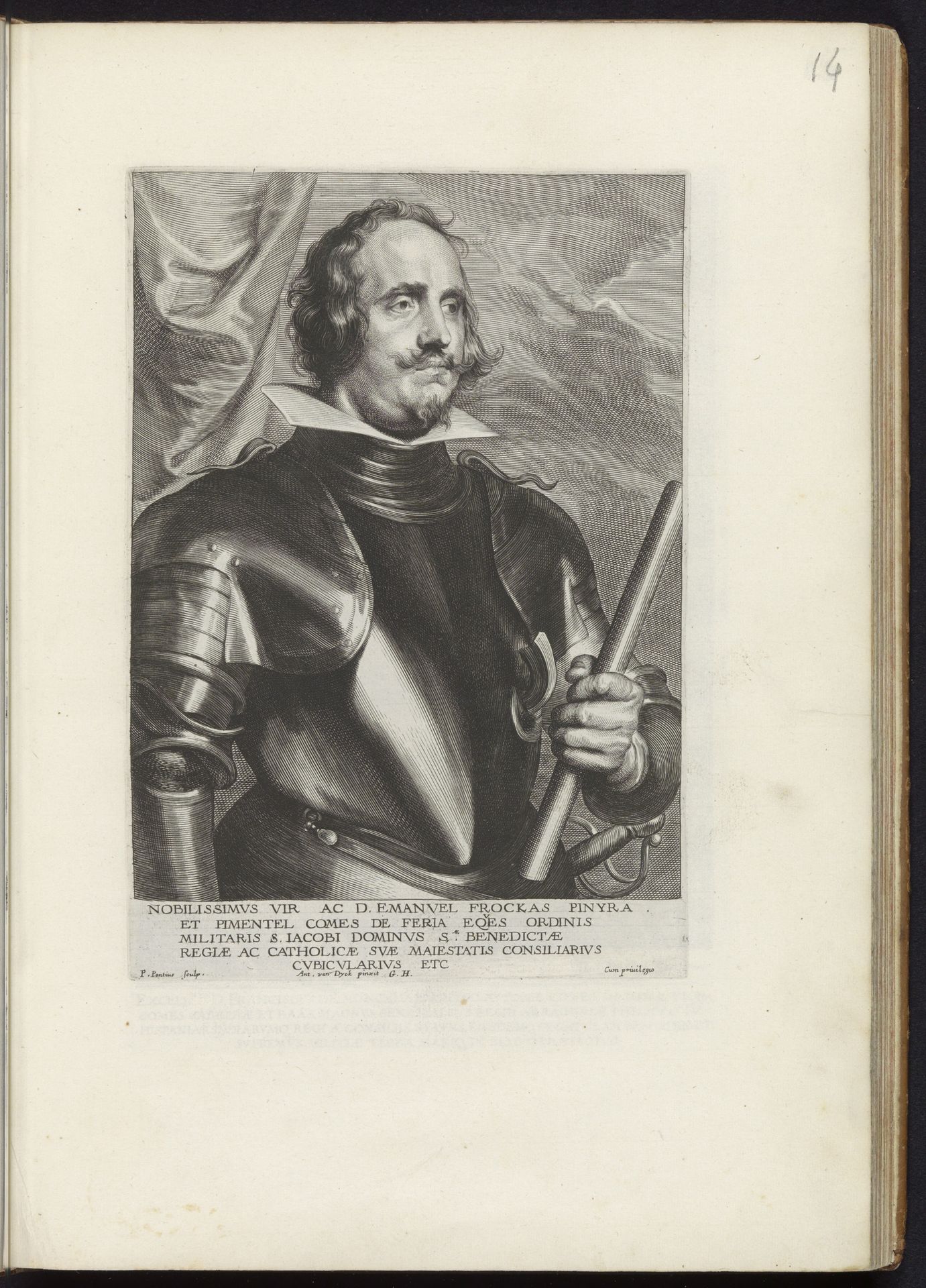 Portret van Emanuel Frockas, graaf van Feria by Paulus Pontius