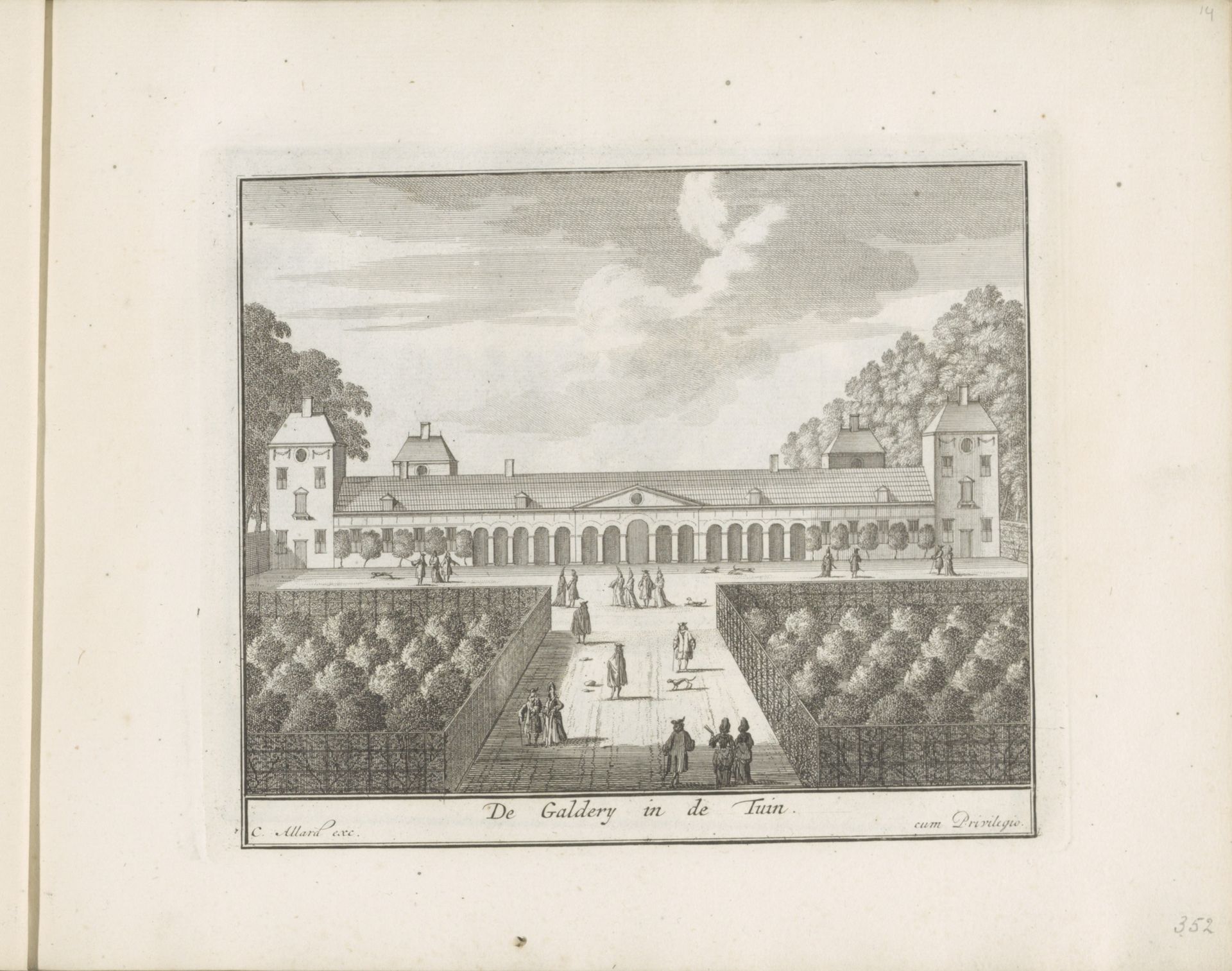 Galerij in de tuin van Paleis Honselaarsdijk by Carel Allard