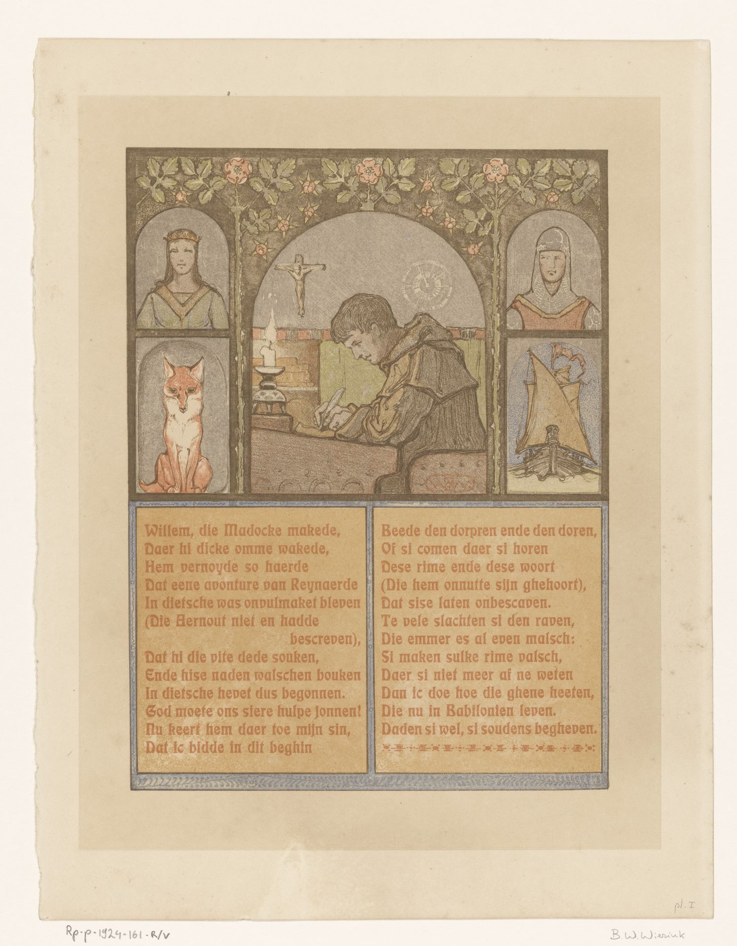 Schrijvende monnik by Bernard Willem Wierink