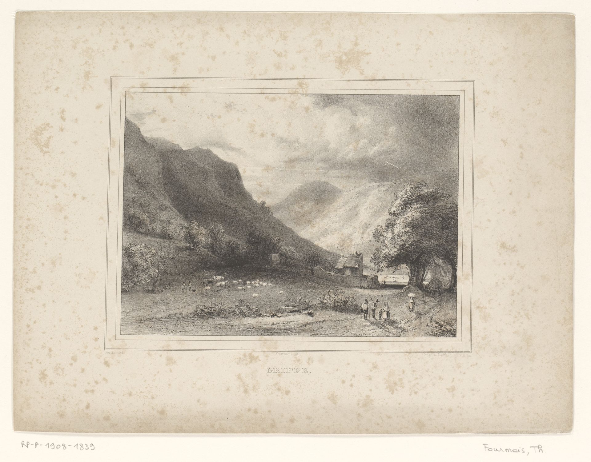 Berglandschap met gezicht op Grippe by Théodore Fourmois