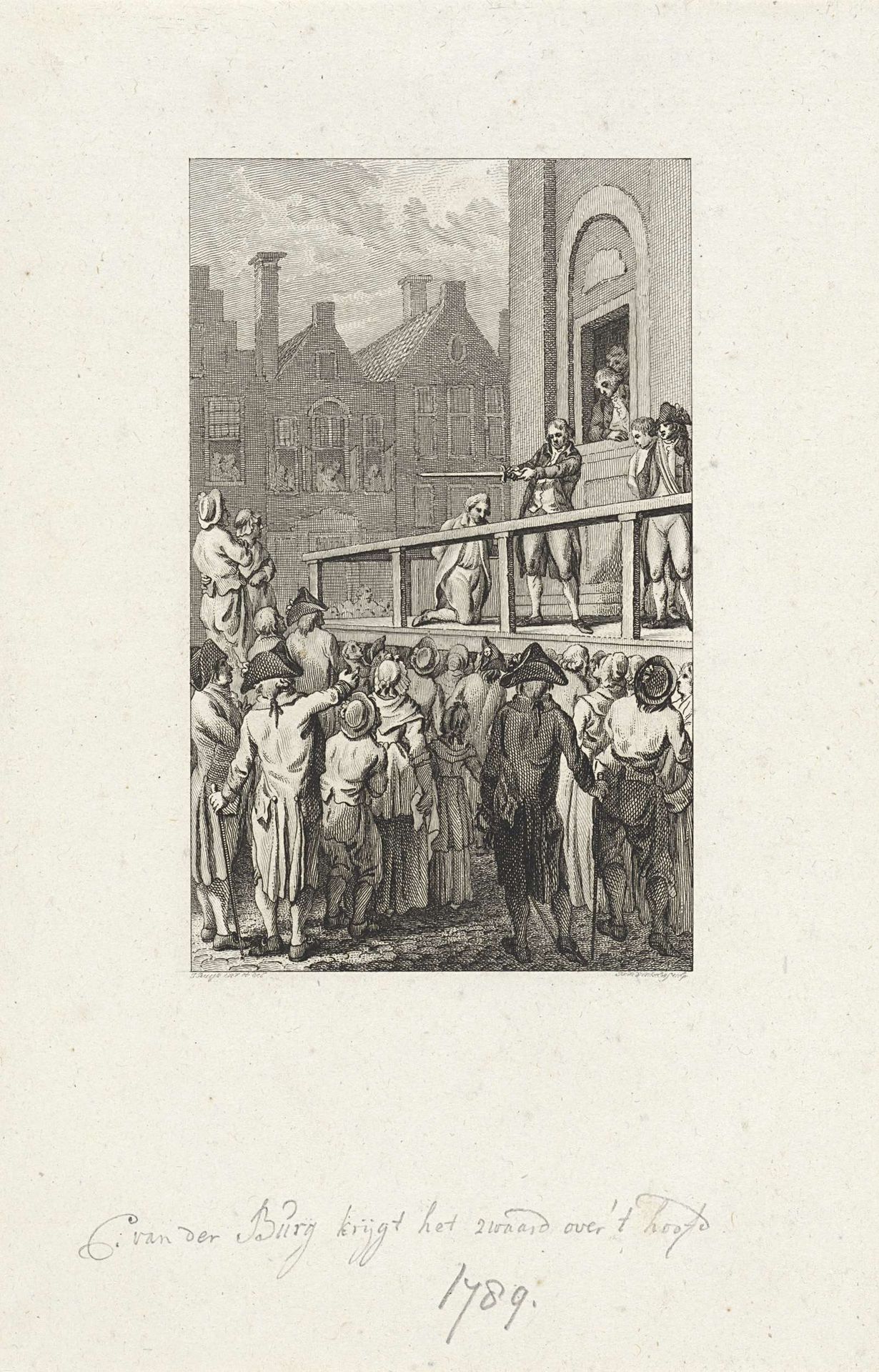 Terechtstelling van burgemeester Cornelis van der Burgh te Leeuwarden, 1789 by Reinier Vinkeles