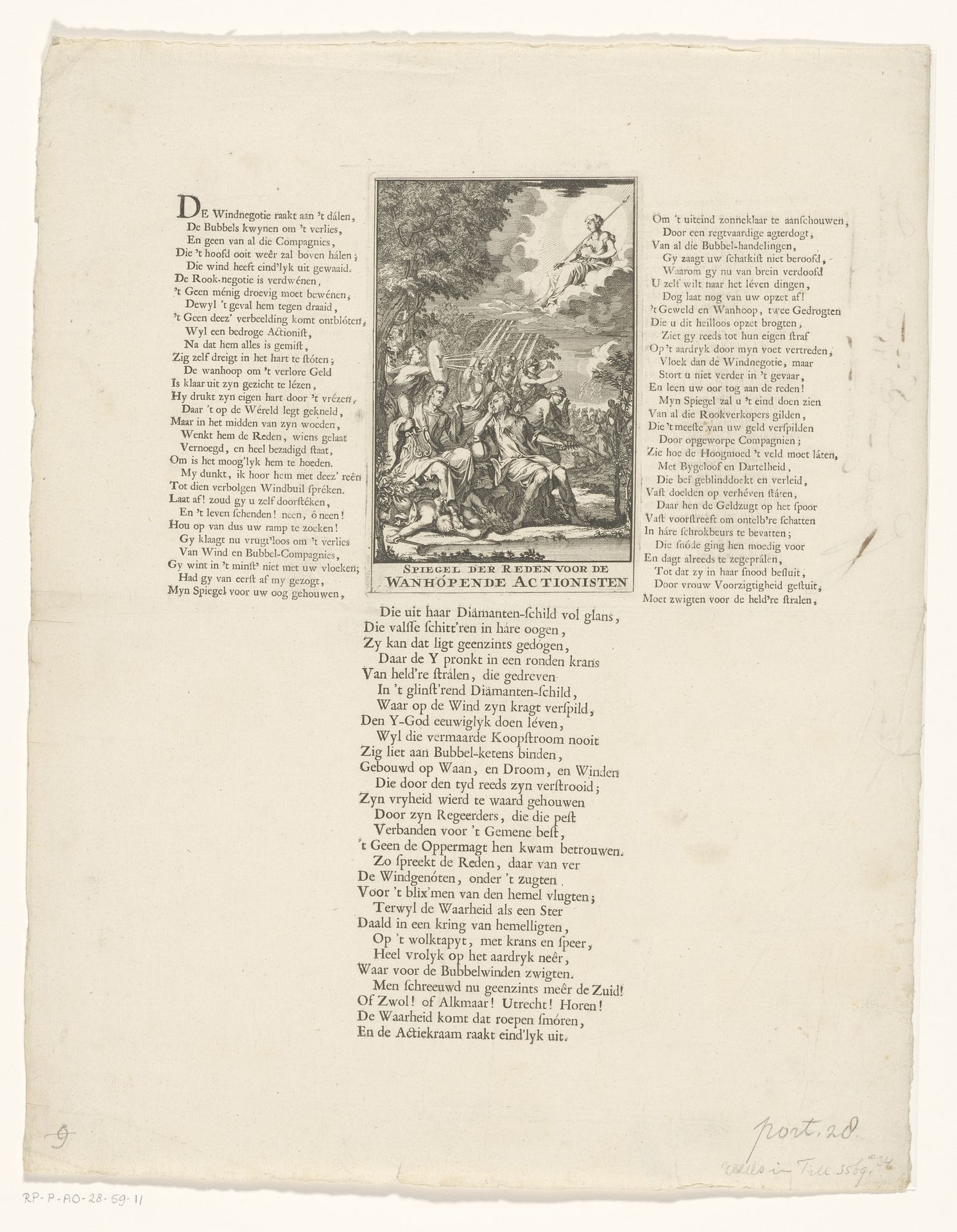 Spiegel der Reden voor de wanhopende Actionist, 1720 by Jacobus Schijnvoet