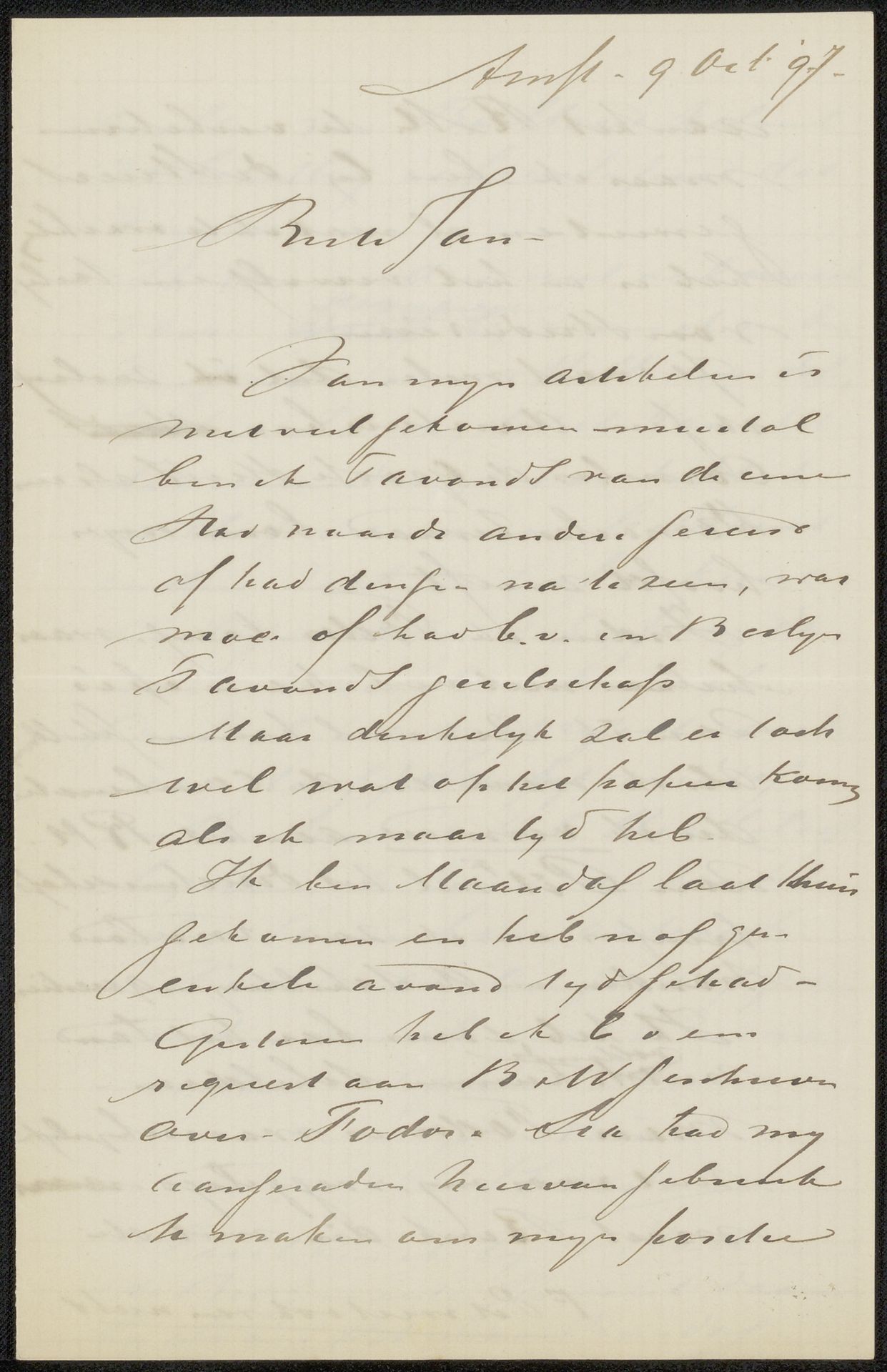 Brief aan Jan Veth by Cornelis Gerardus 't (1791-1871) Hooft