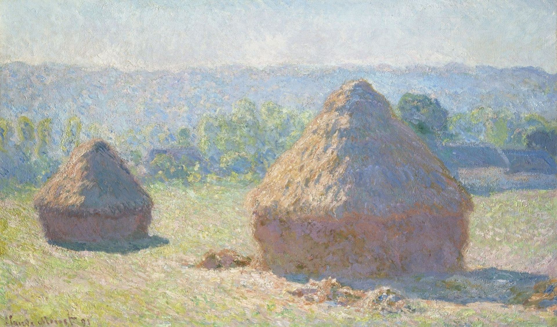 Haystacks, end of Summer by Claude Monet