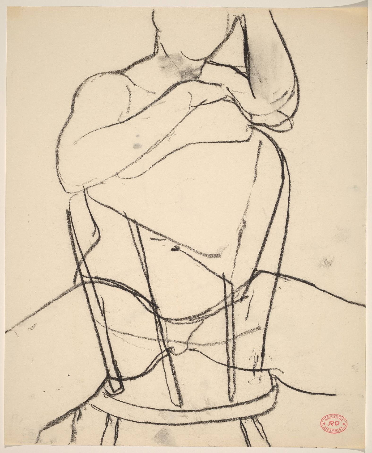 Untitled [seated nude with arms resting on chair back] by Richard Diebenkorn