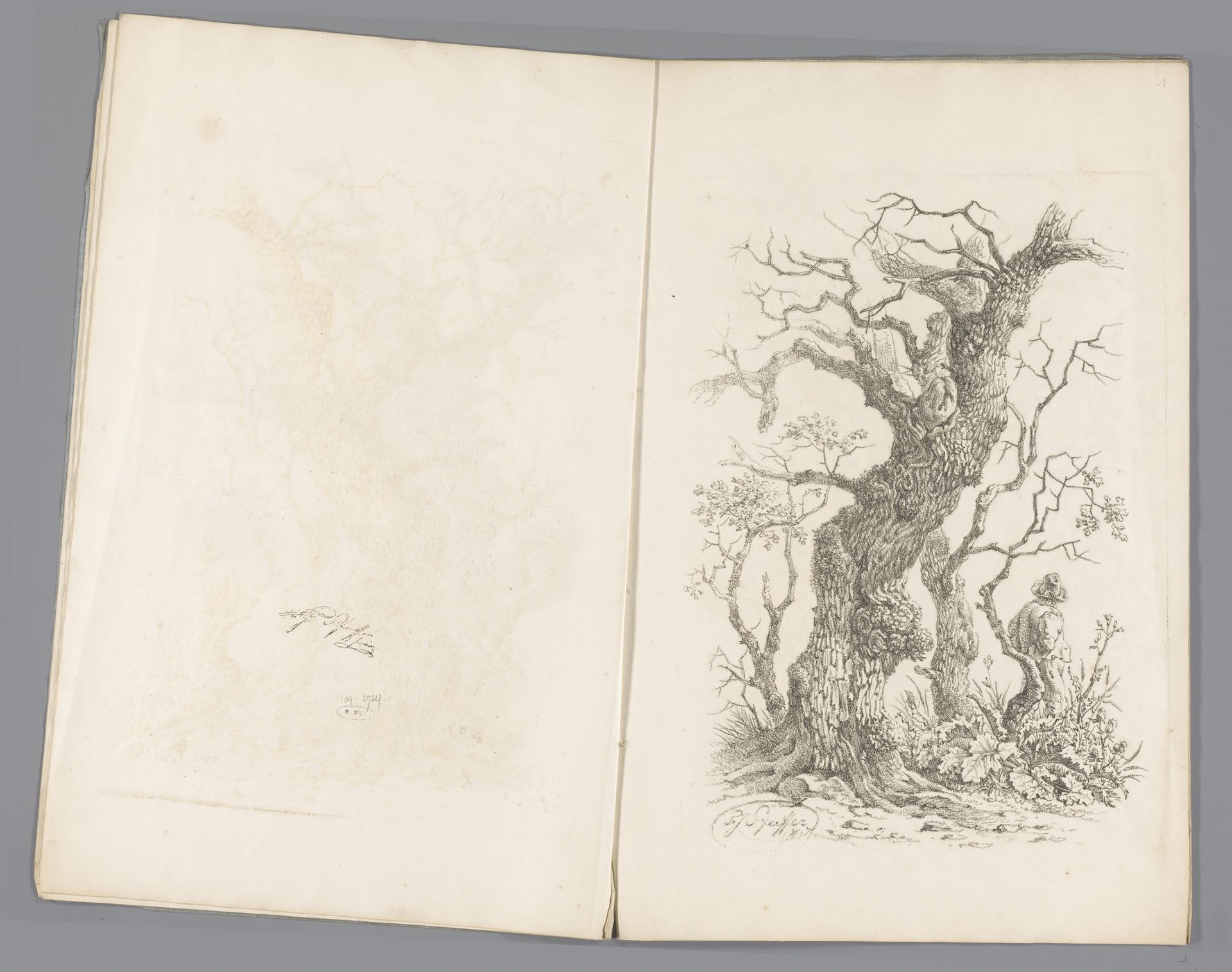 Man naast boom by François Joseph (II) Pfeiffer