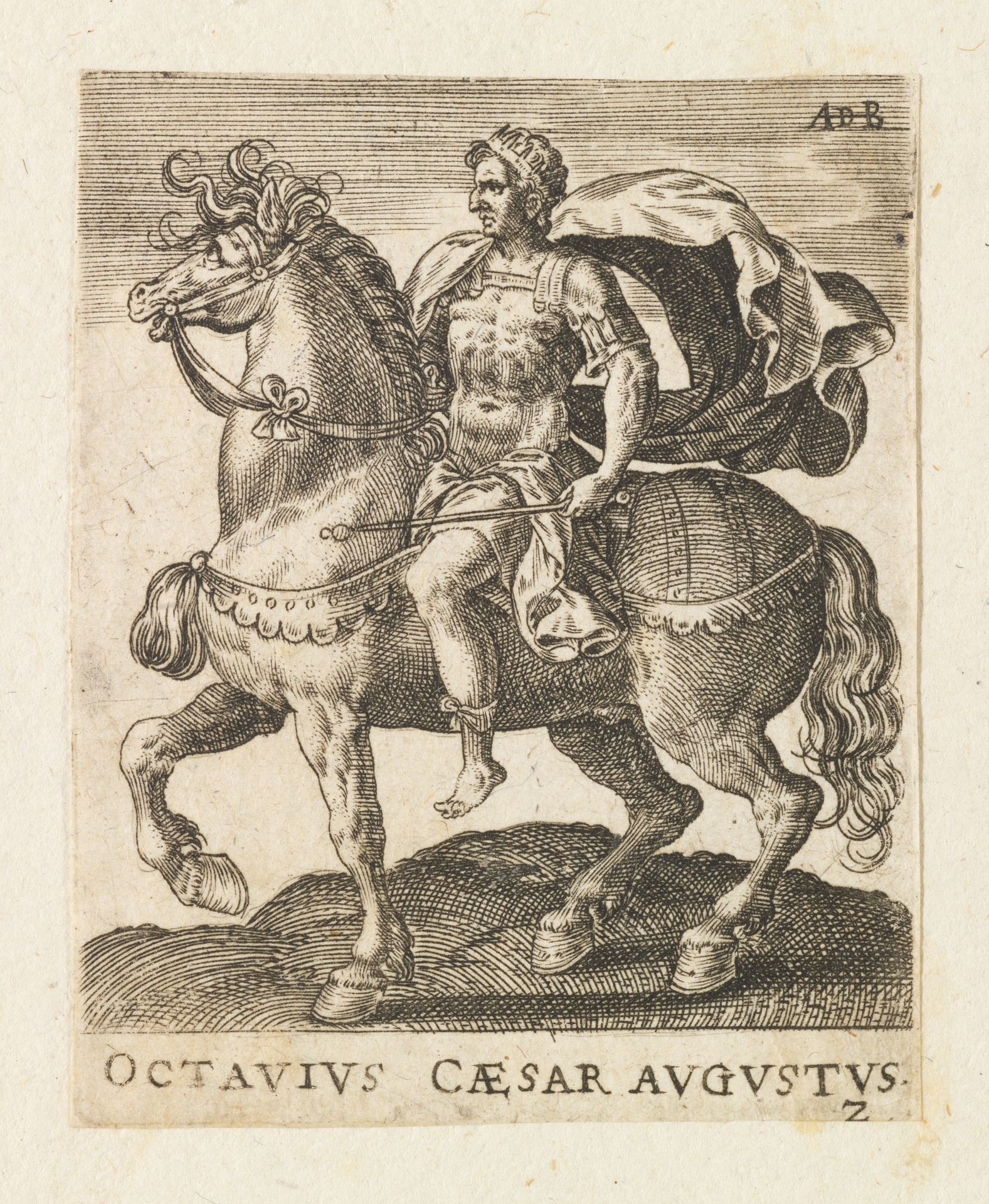 Octavius Caesar Augustus, from "Twelve Caesars on Horseback" by Abraham de Bruyn