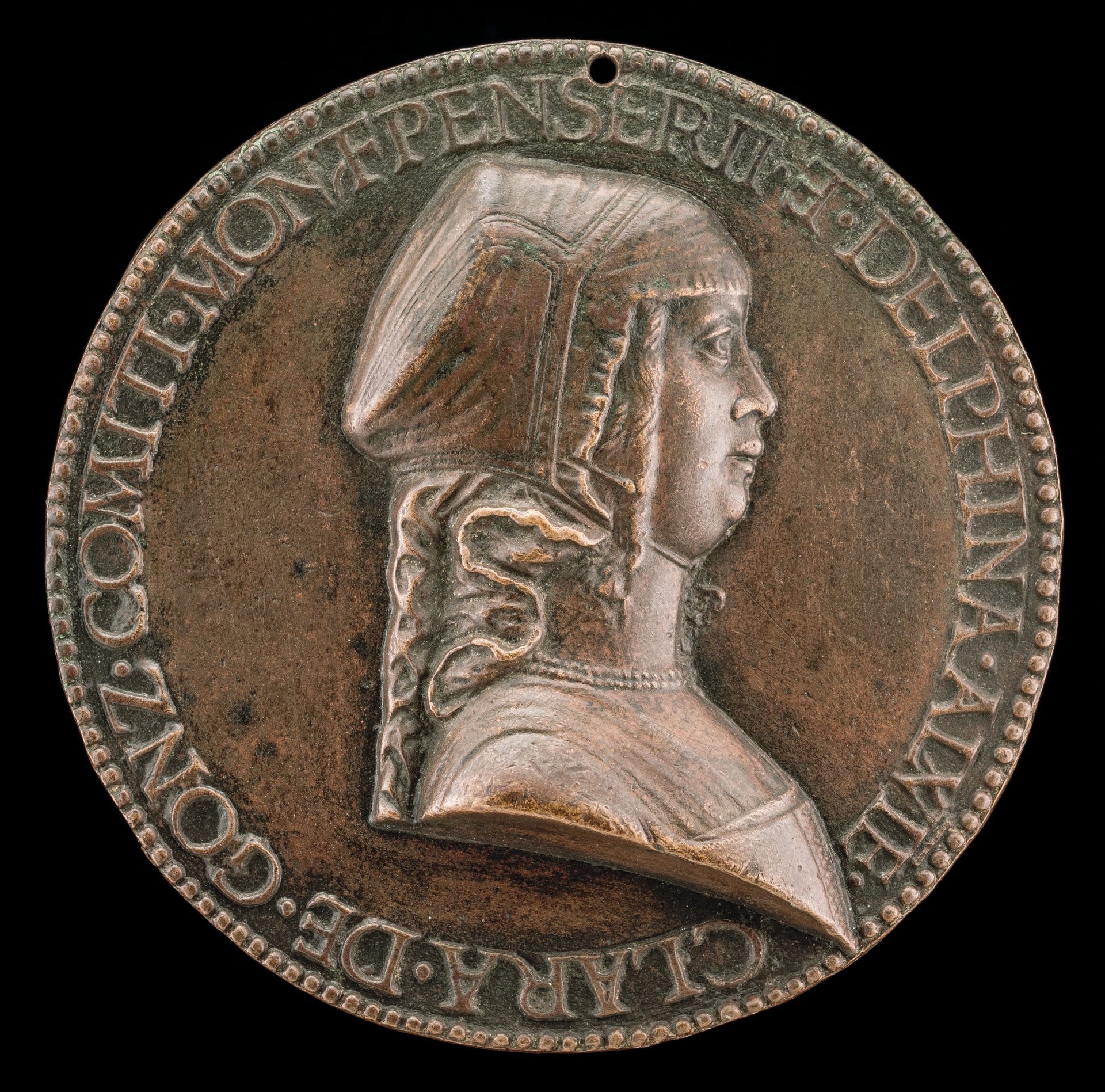 Chiara Gonzaga, 1464-1503, Wife of Gilbert de Bourbon 1481 [obverse] by Bartolommeo Melioli