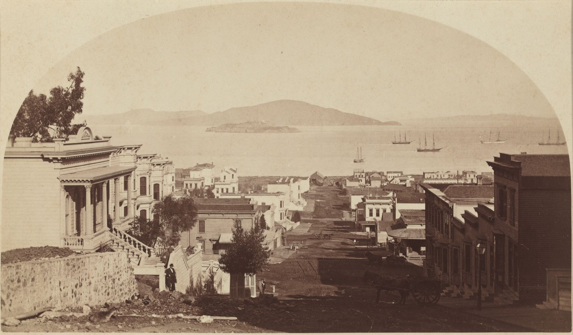 Alcatraz Island and San Francisco Bay, Looking North by Carleton E. Watkins