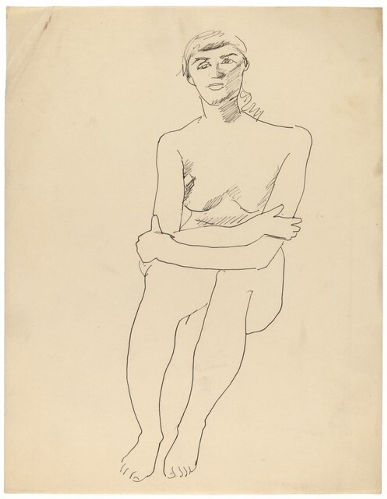 Seated Female Nude, Crossed Arms Resting on Knees by Mark Rothko
