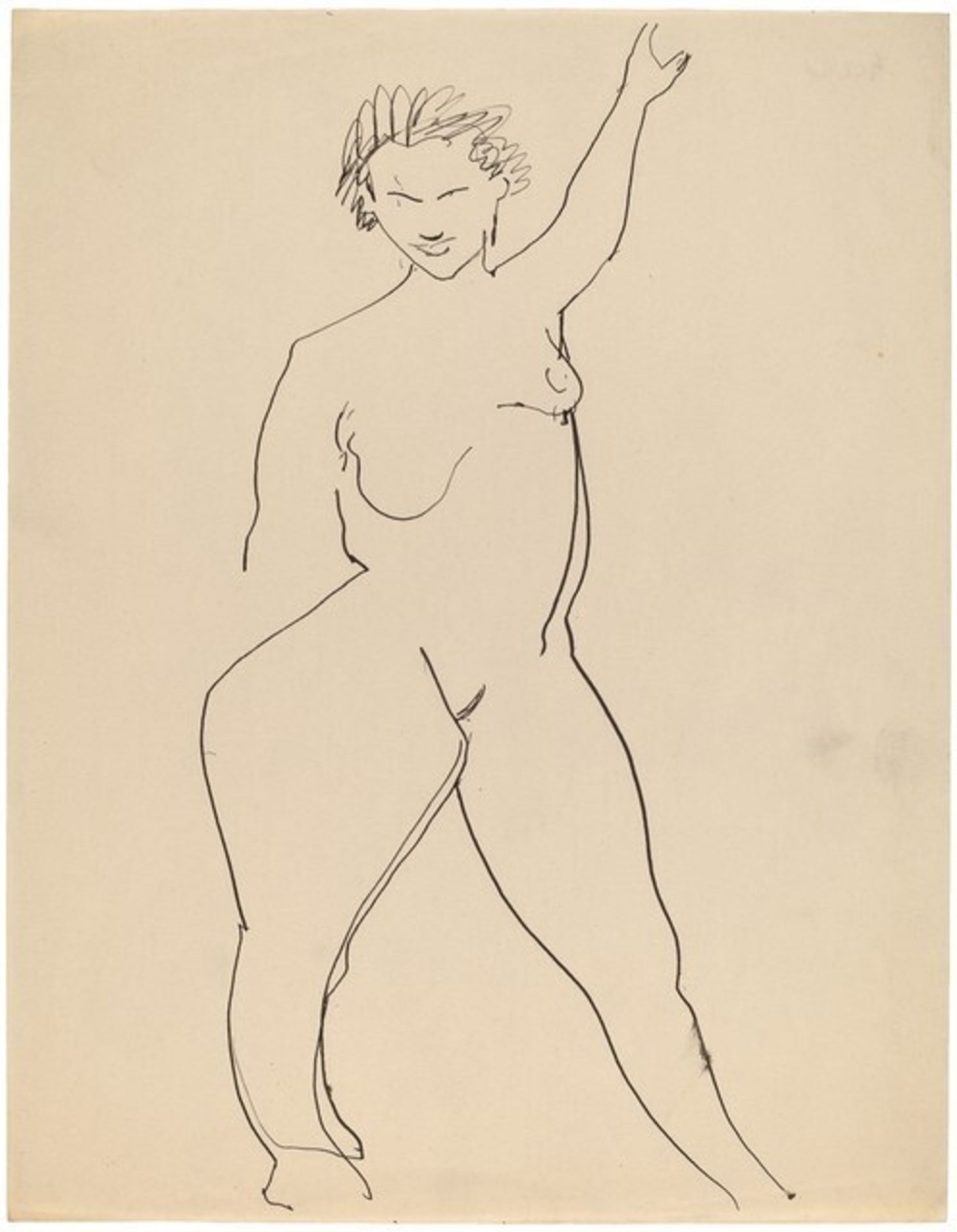 Frontal Nude, Left Arm Raised above Head by Mark Rothko