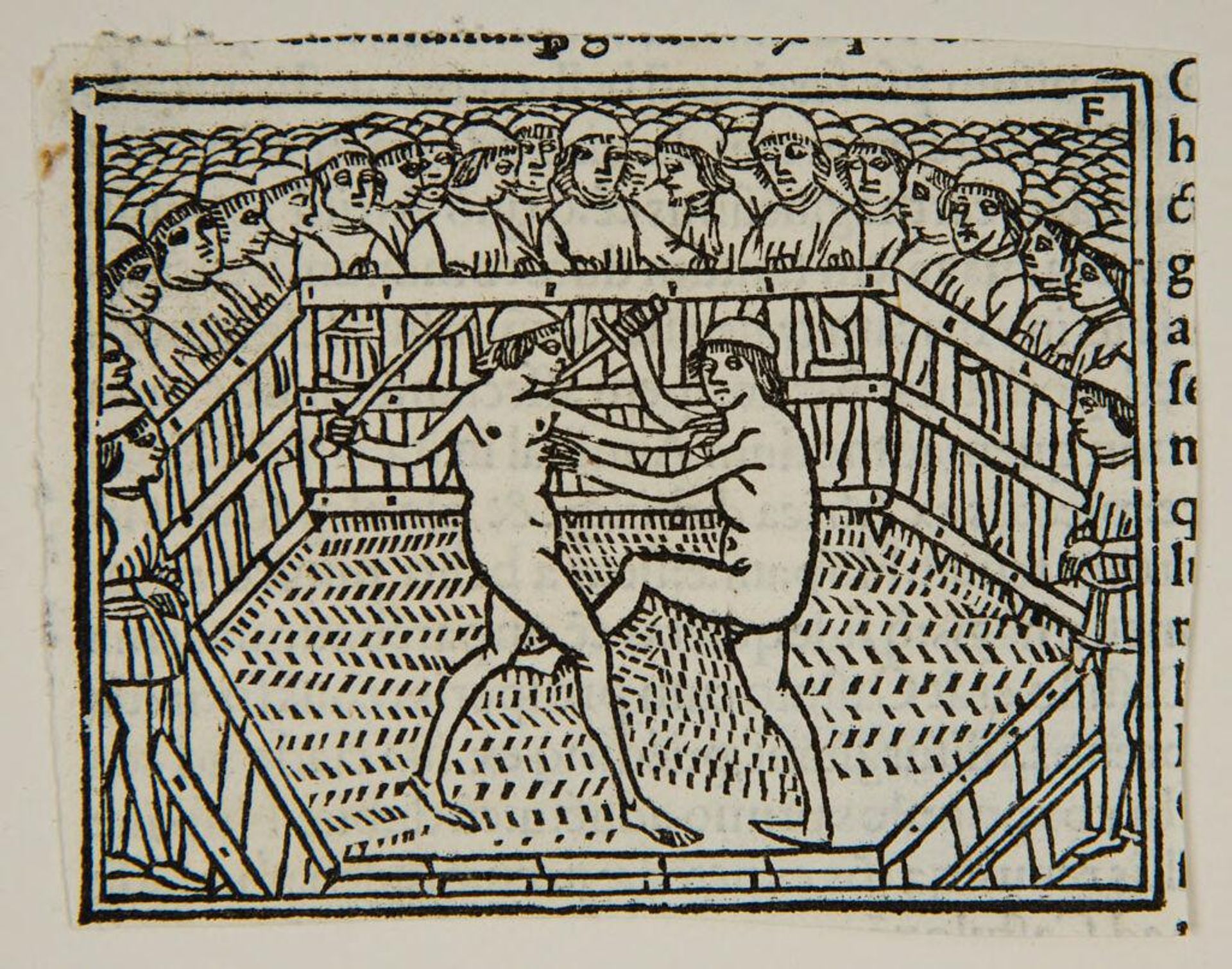 Book XXVIII.21.  Scipio exhibits a show of gladiators in New Carthage {Tertiae Decadis Liber Octavus p. CLXII verso} by Anonymous