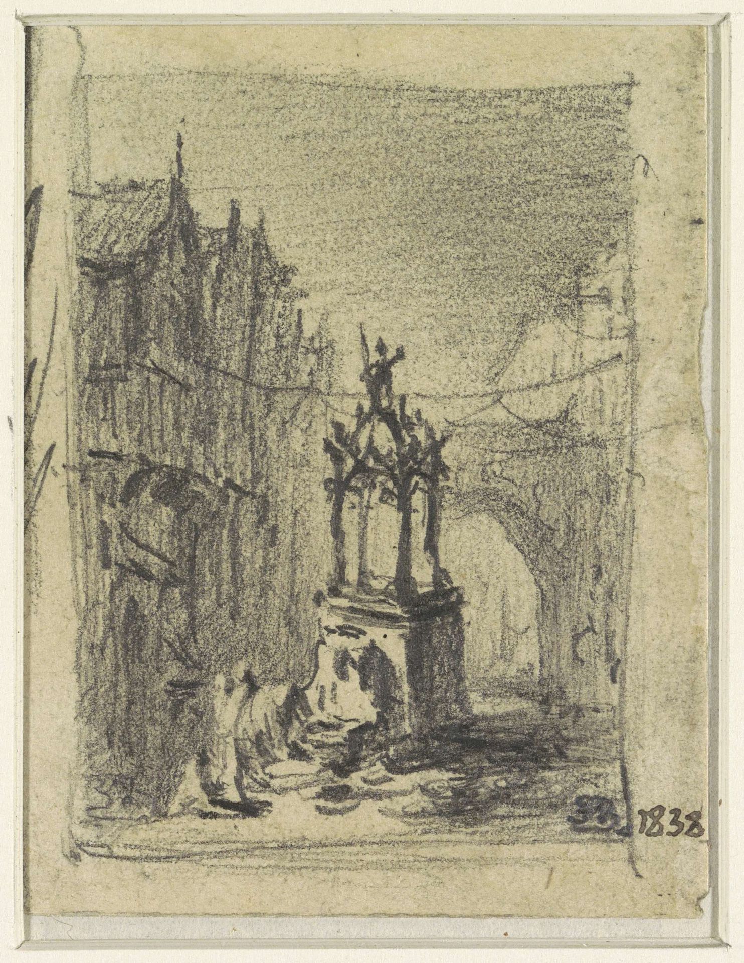 Waterput op een stadsplein by Eugène François de Block