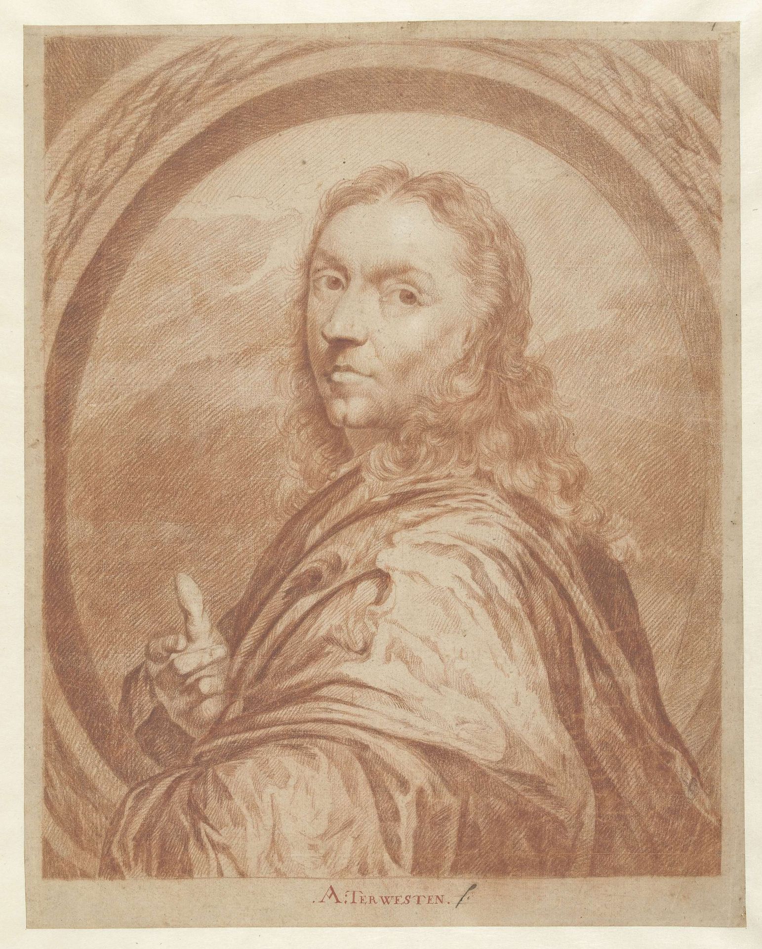 Borstbeeld van een man by Augustinus (I) Terwesten