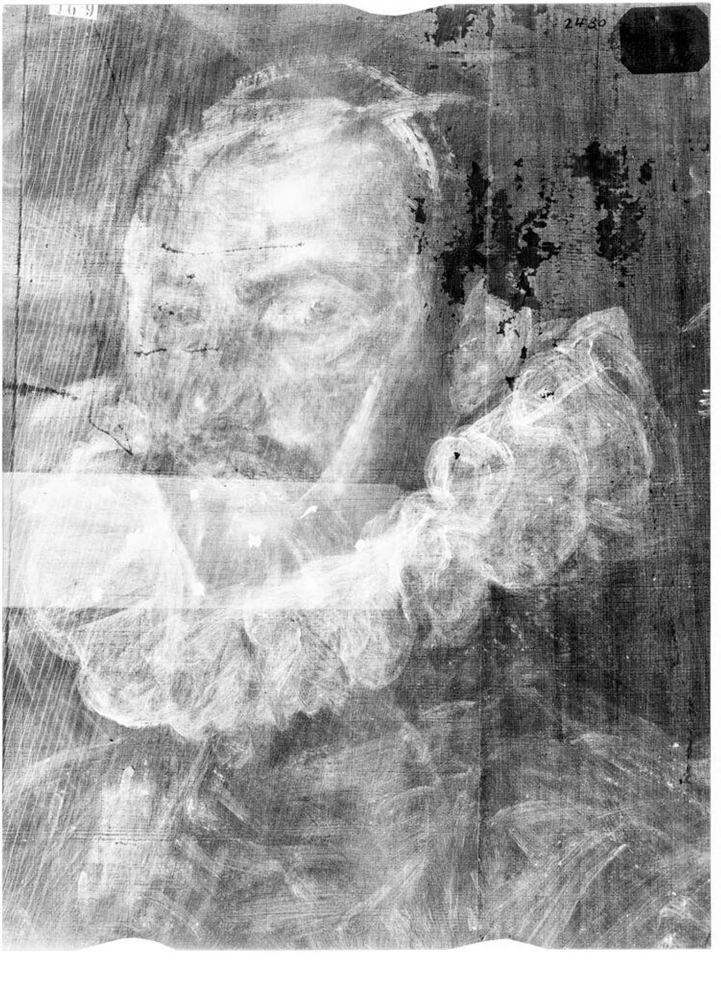 X-radiograph(s) of "Portrait of a Man" by Artist of original: Jacopo Tintoretto