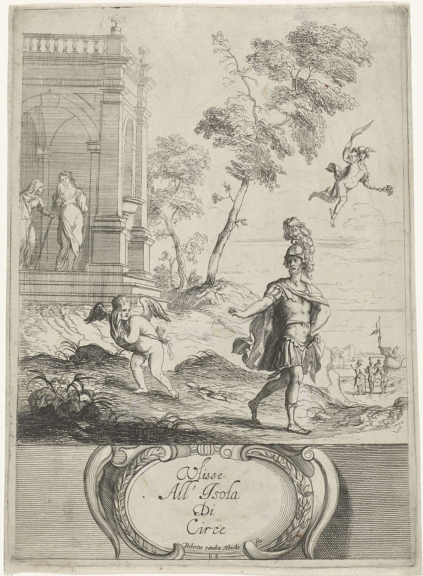 Odysseus op het eiland van Circe by Robert van den Hoecke
