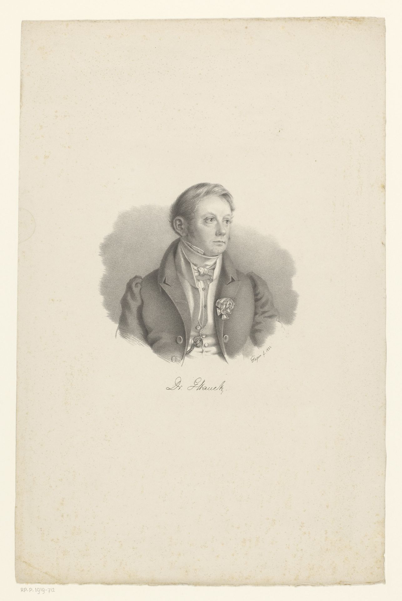 Portret van G. Hauck by Jean Adolphe Papin
