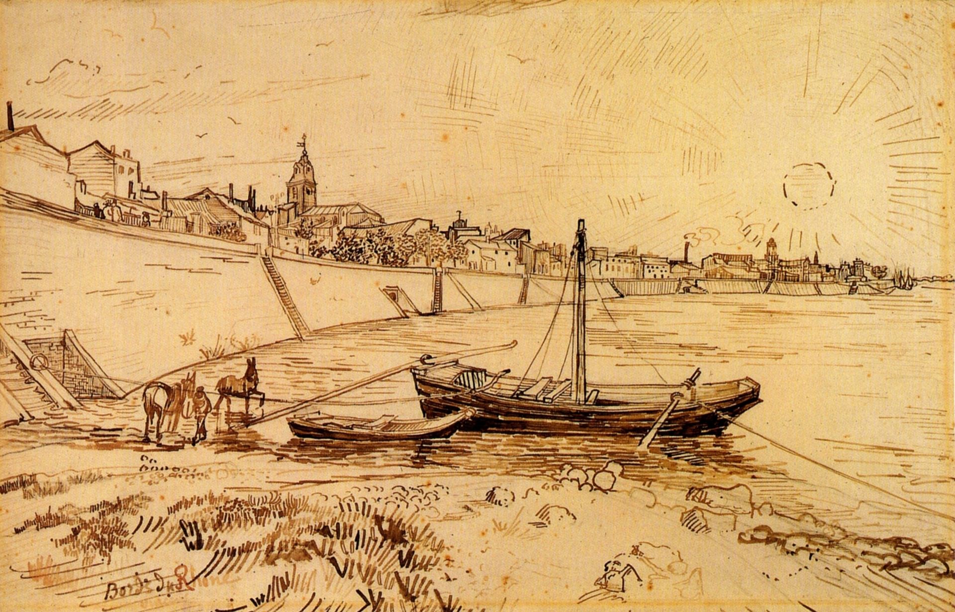Bank of the Rhone at Arles by Vincent van Gogh