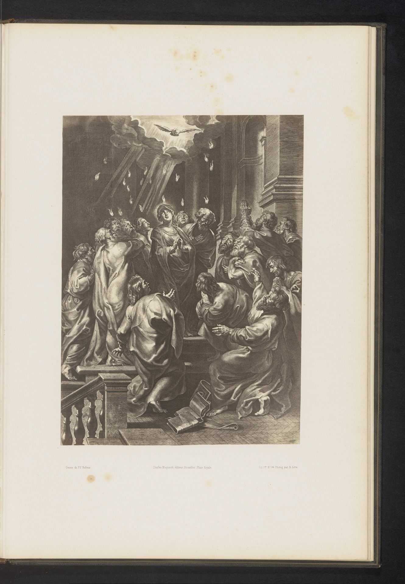 Fotoreproductie van een gravure van De uitstorting van de heilige geest door Paulus Pontius, naar het schilderij door Peter Paul Rubens by Jean Louis Bargignac