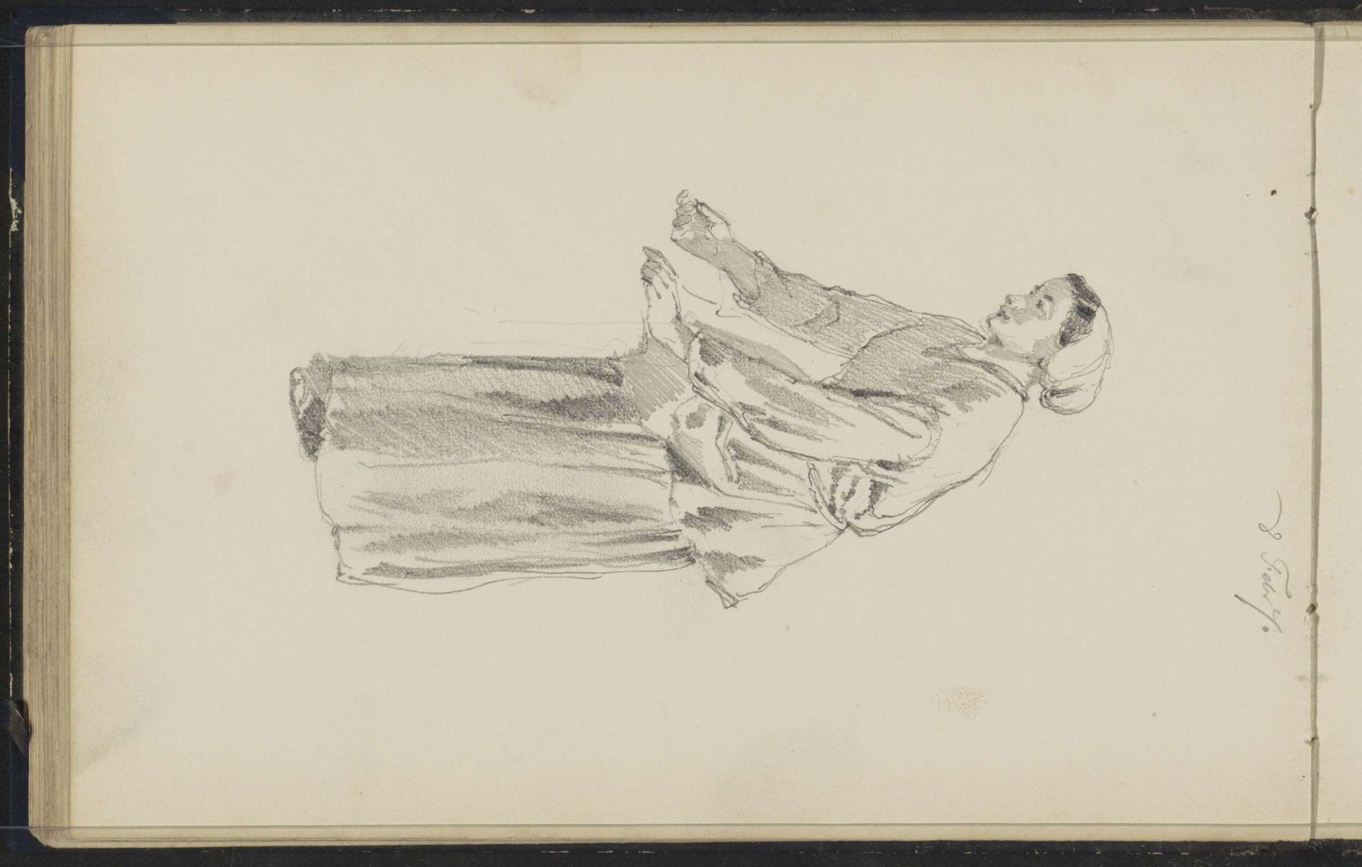 Voorovergebogen vrouw by Cornelis Springer