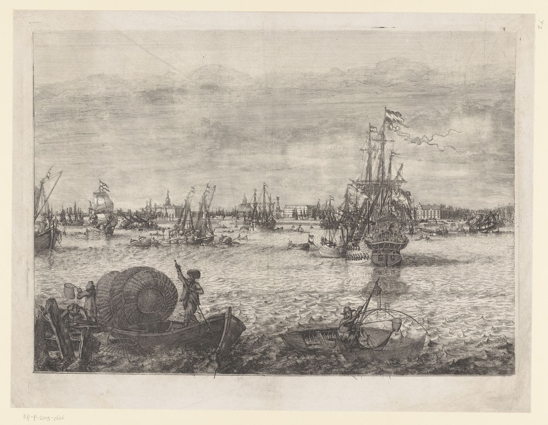 Gezicht op Amsterdam vanaf het IJ by Johannes Kip