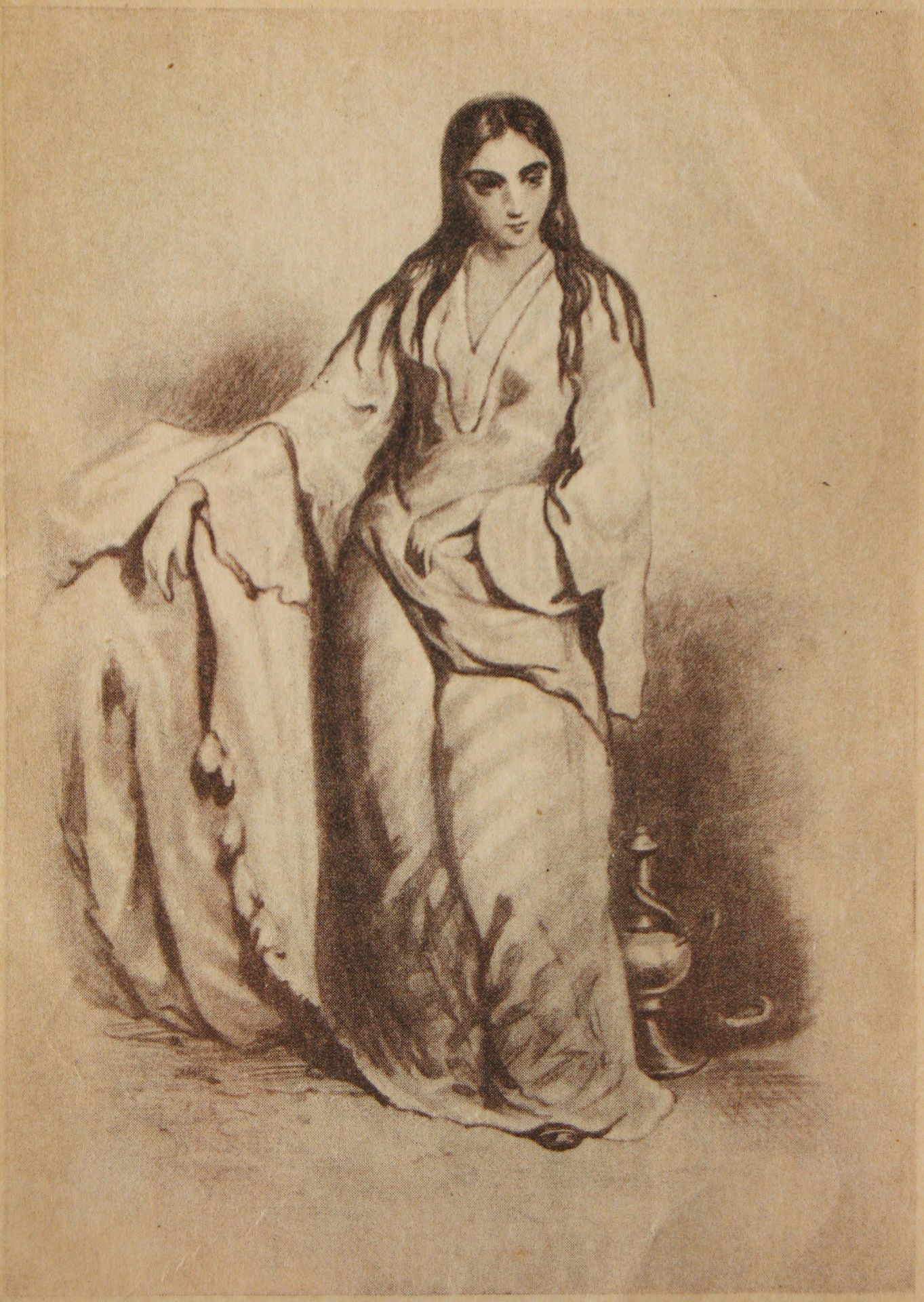 Pupil and slave of the Count of Monte Cristo, Albanian Greek (Orthodox) Gaide in 1838 by Paul Gavarni