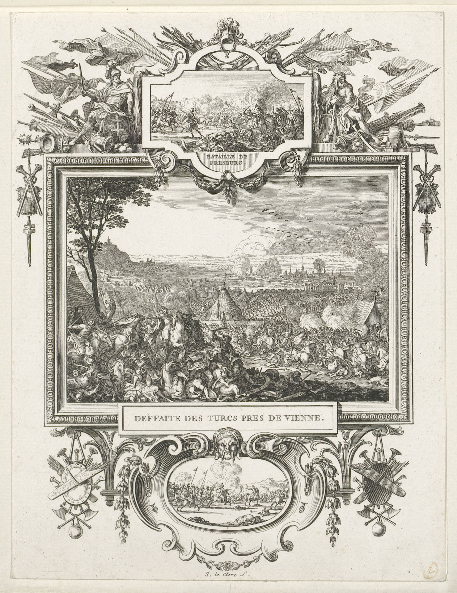De Turken verslagen bij Wenen, 1683 by Sébastien Leclerc I