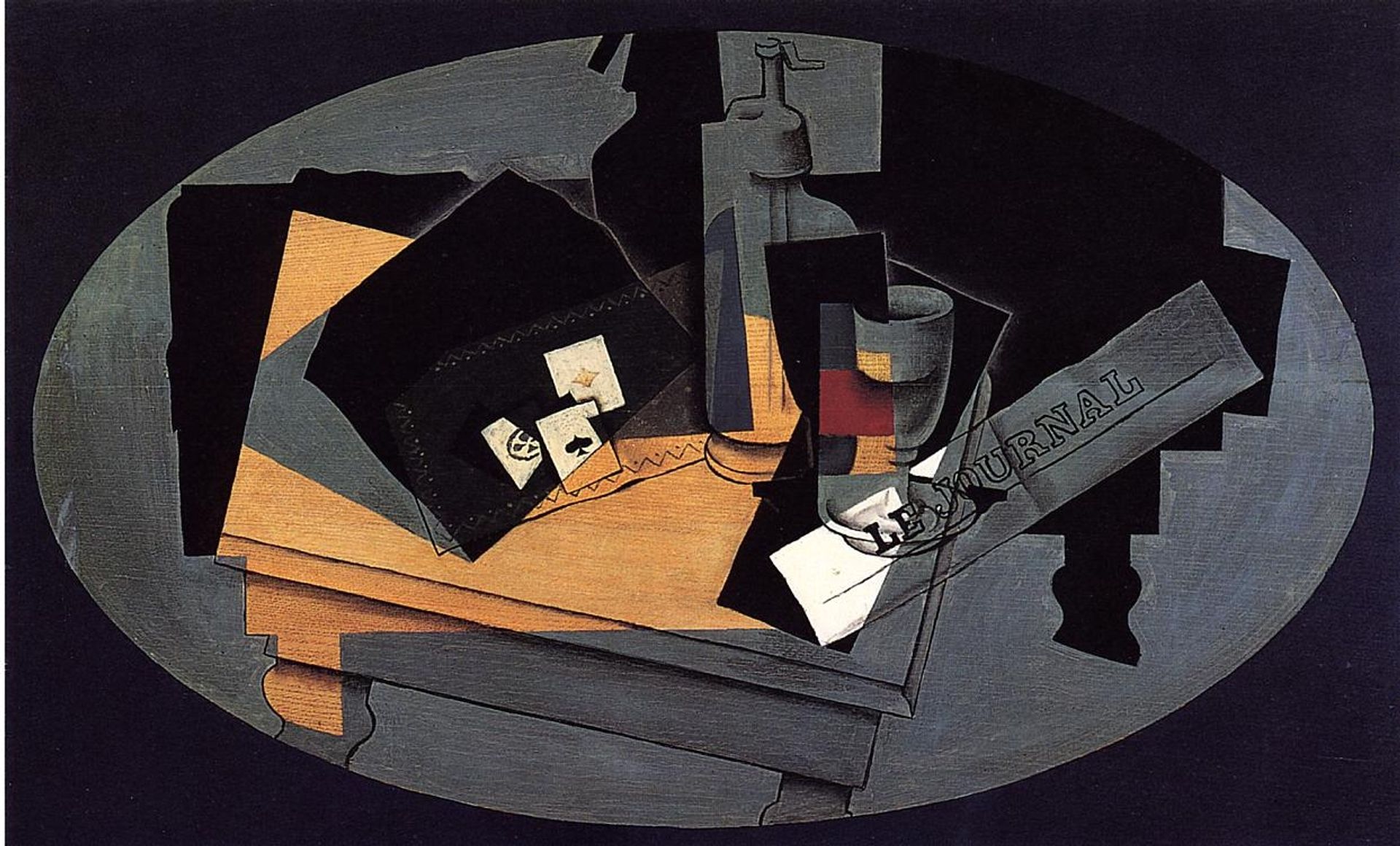 Playing Cards and Siphon by Juan Gris
