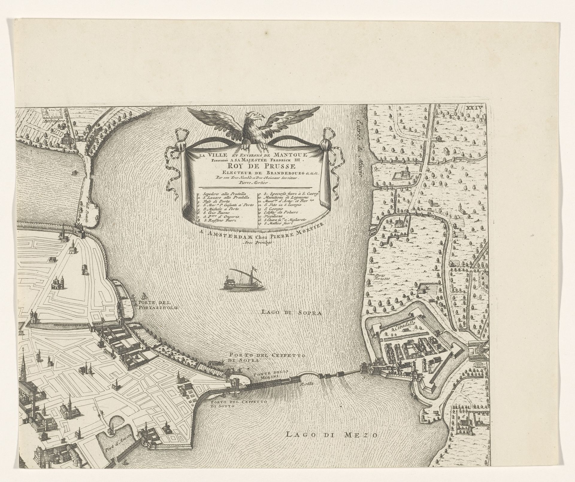 Plattegrond van de stad en de omgeving van Mantua (deel rechtsboven) by Anonymous